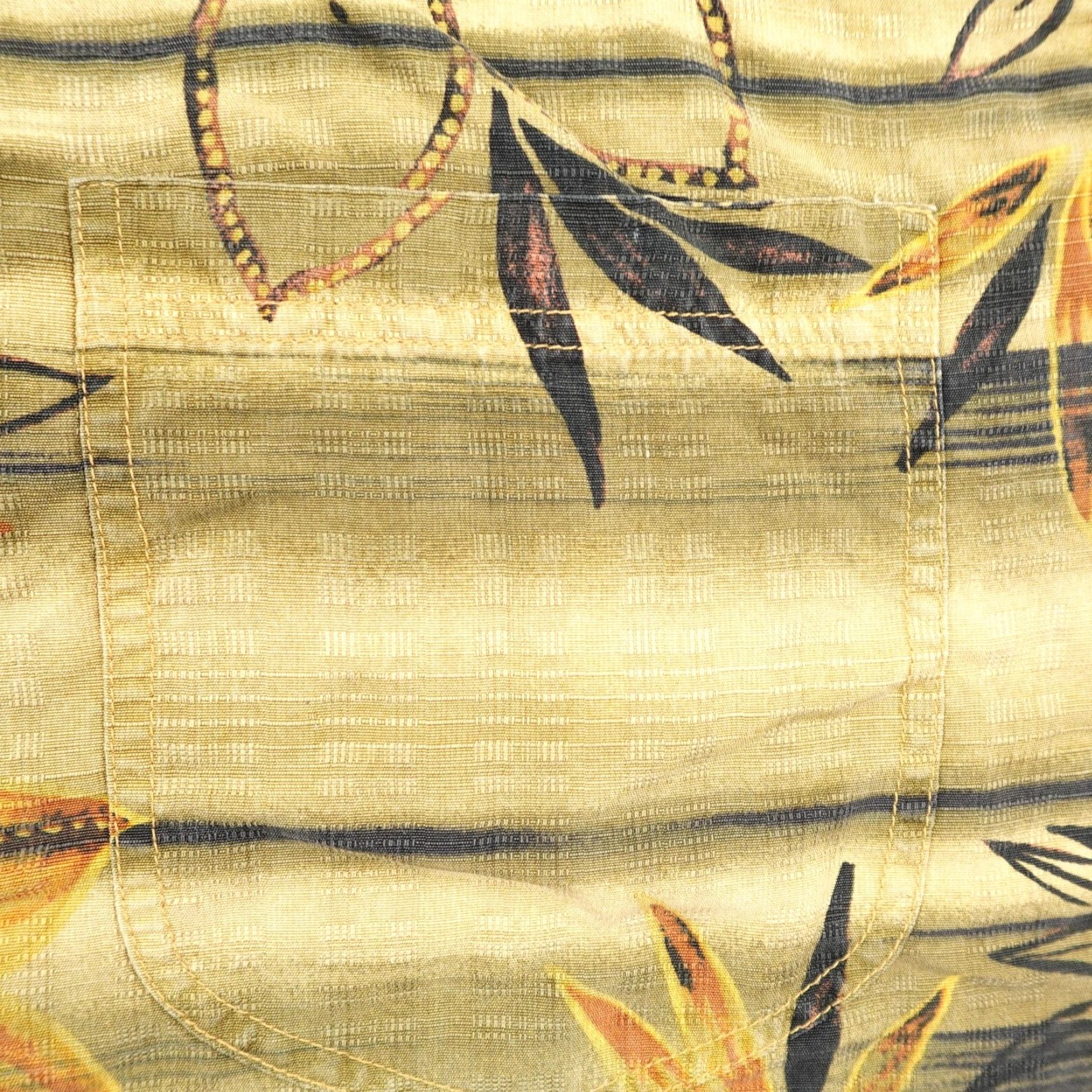 Tommy Bahama VINTAGE Tommy Bahama Shirt Mens M Yellow Tan Silk Floral Hawaiian Aloha Camp Lounge Short Sleeve Button-Up Size US M / EU 48-50 / 2 - 3 Thumbnail