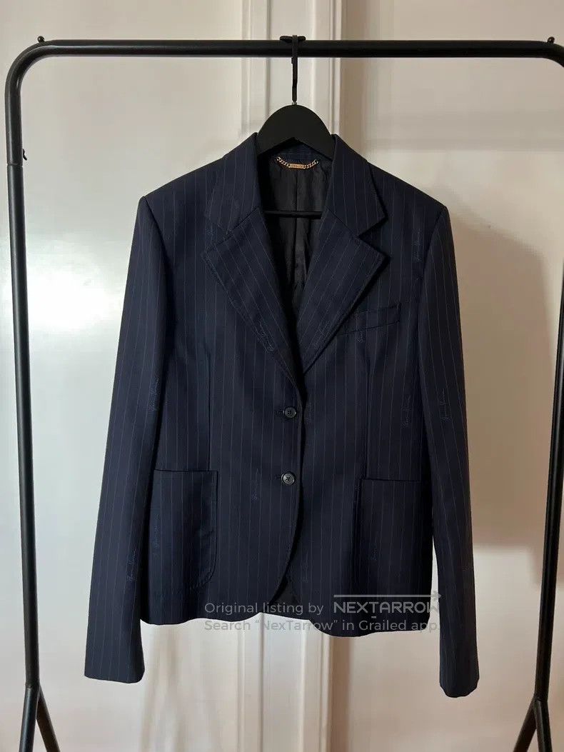 Versace Versace Classic logo striped suit Size 44S - 1 Thumbnail