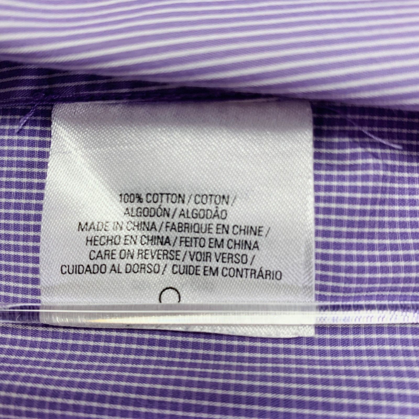 Elie Tahari White Lavender Stripe Checkered Cotton One Pocket Shirt Size US XL / EU 56 / 4 - 6 Thumbnail