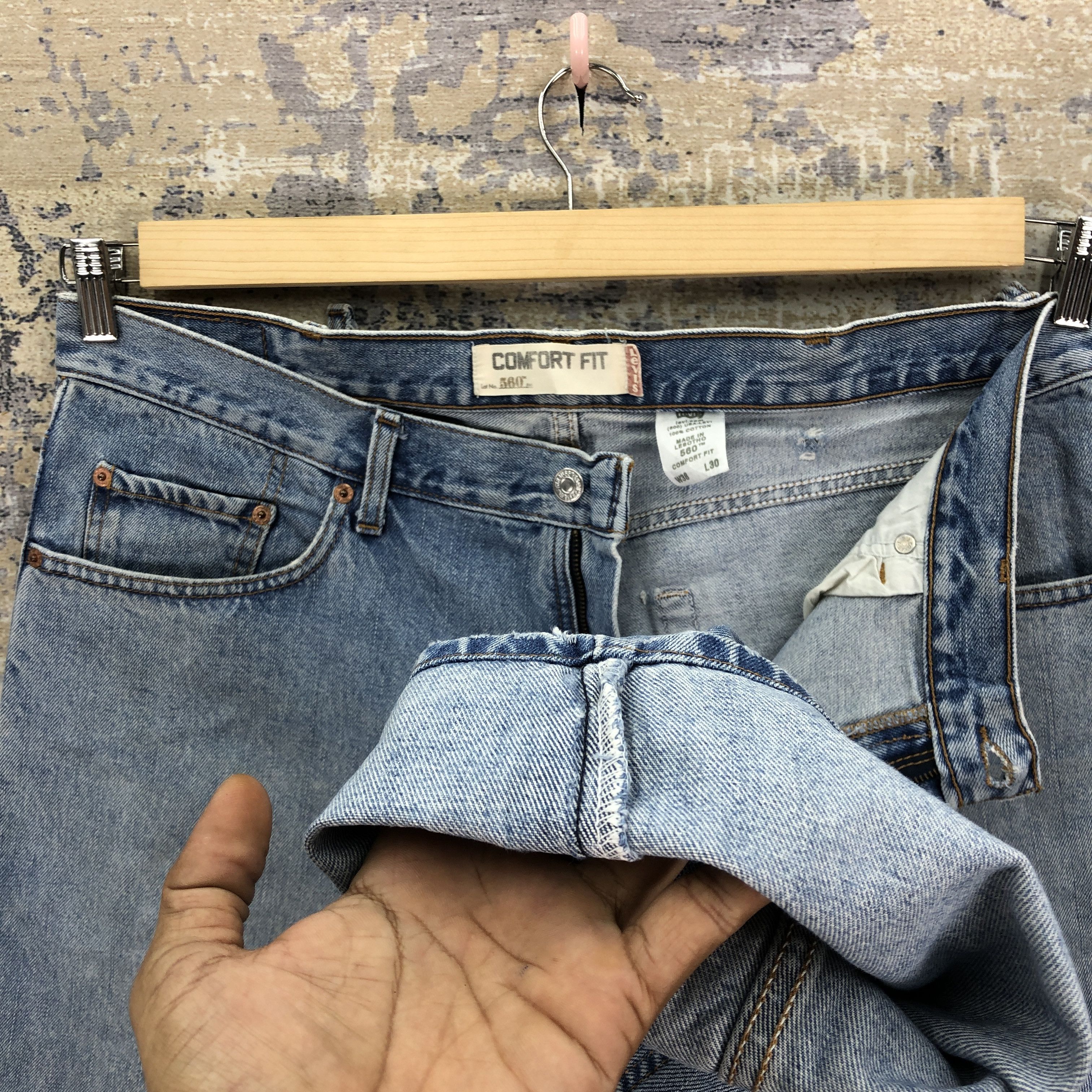 Levi's Vintage Y2K Levis Light Wash Jeans Levi's Sun Faded Denim Size US 36 / EU 52 - 8 Thumbnail