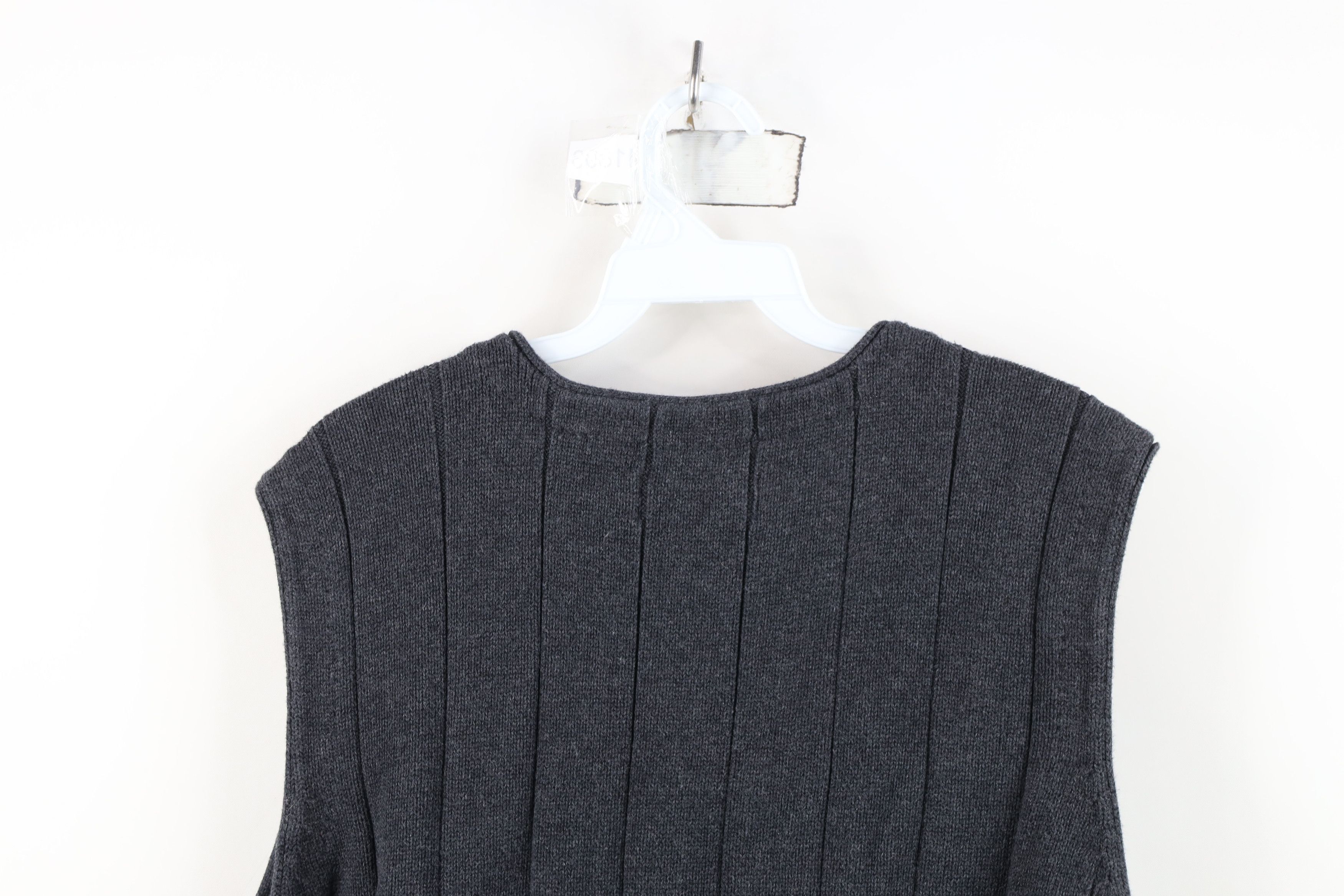Vintage Vintage 90s Streetwear Blank Heavy Cotton Knit Sweater Vest Size US L / EU 52-54 / 3 - 9 Thumbnail
