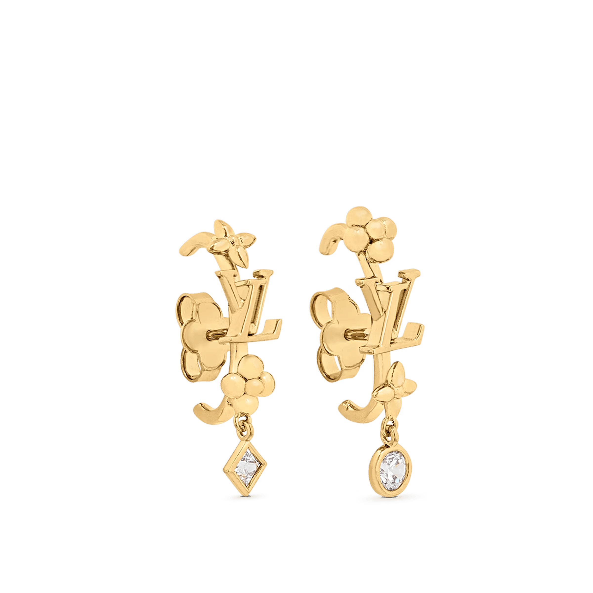 Louis Vuitton LOUIS VUITTON EARRINGS SILVER GOLD MONOGRAM LV