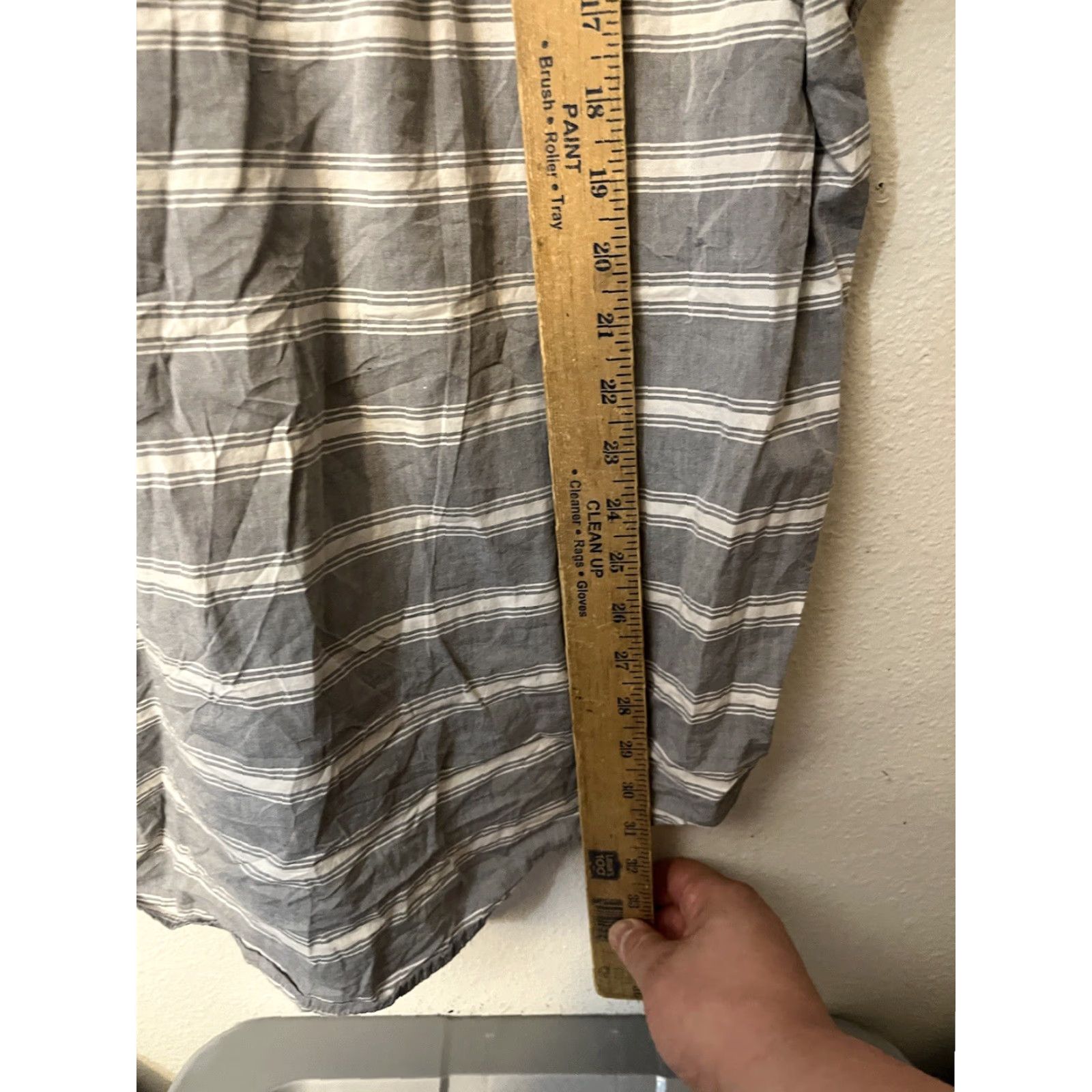 Tommy Hilfiger Tommy Hilfiger Gray Striped Classic Fit Short Sleeve Button Down Shirt Size XXL Size US XXL / EU 58 / 5 - 4 Thumbnail