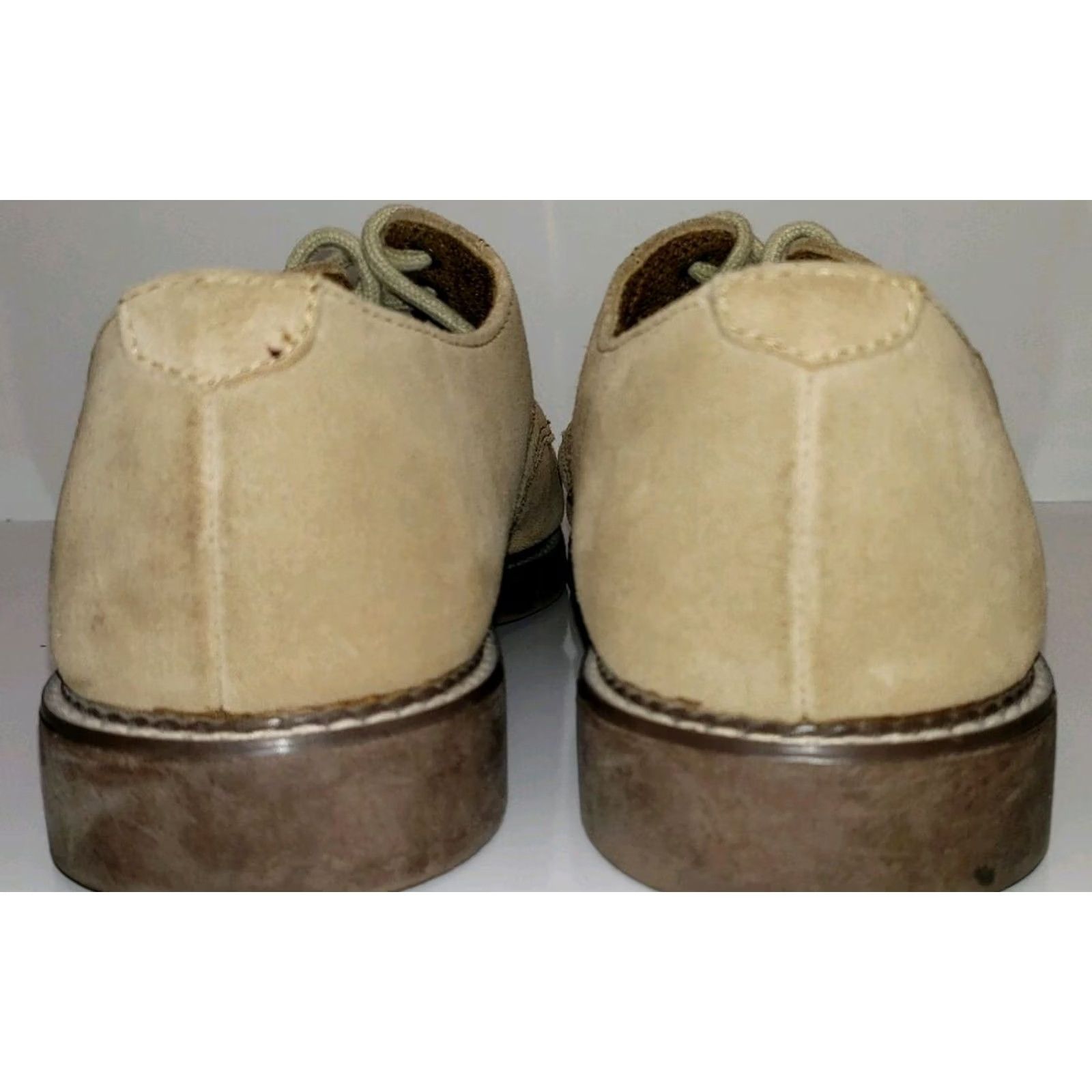 Vintage Leather Collection Men's Suede Oxford Sz. 9.5W Beige/Khaki Casual Lace-Up Shoes Size US 10 / EU 43 - 6 Thumbnail