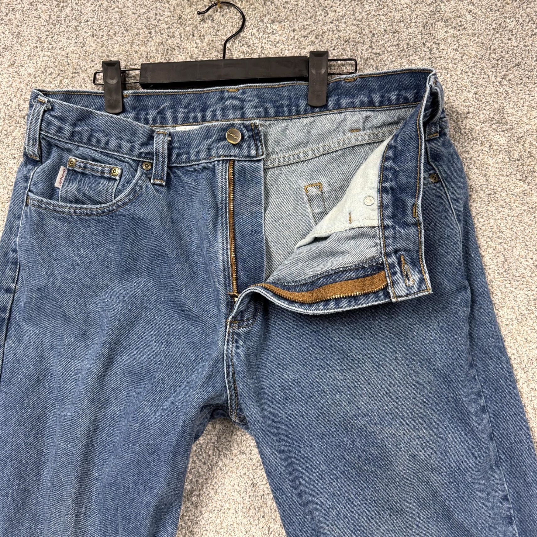 Carhartt Carhartt B480-DVB Jeans Mens 36x30 Blue Denim Straight Workwear Grunge Hipster Casual Jeans Mens Size US 36 / EU 52 - 6 Thumbnail