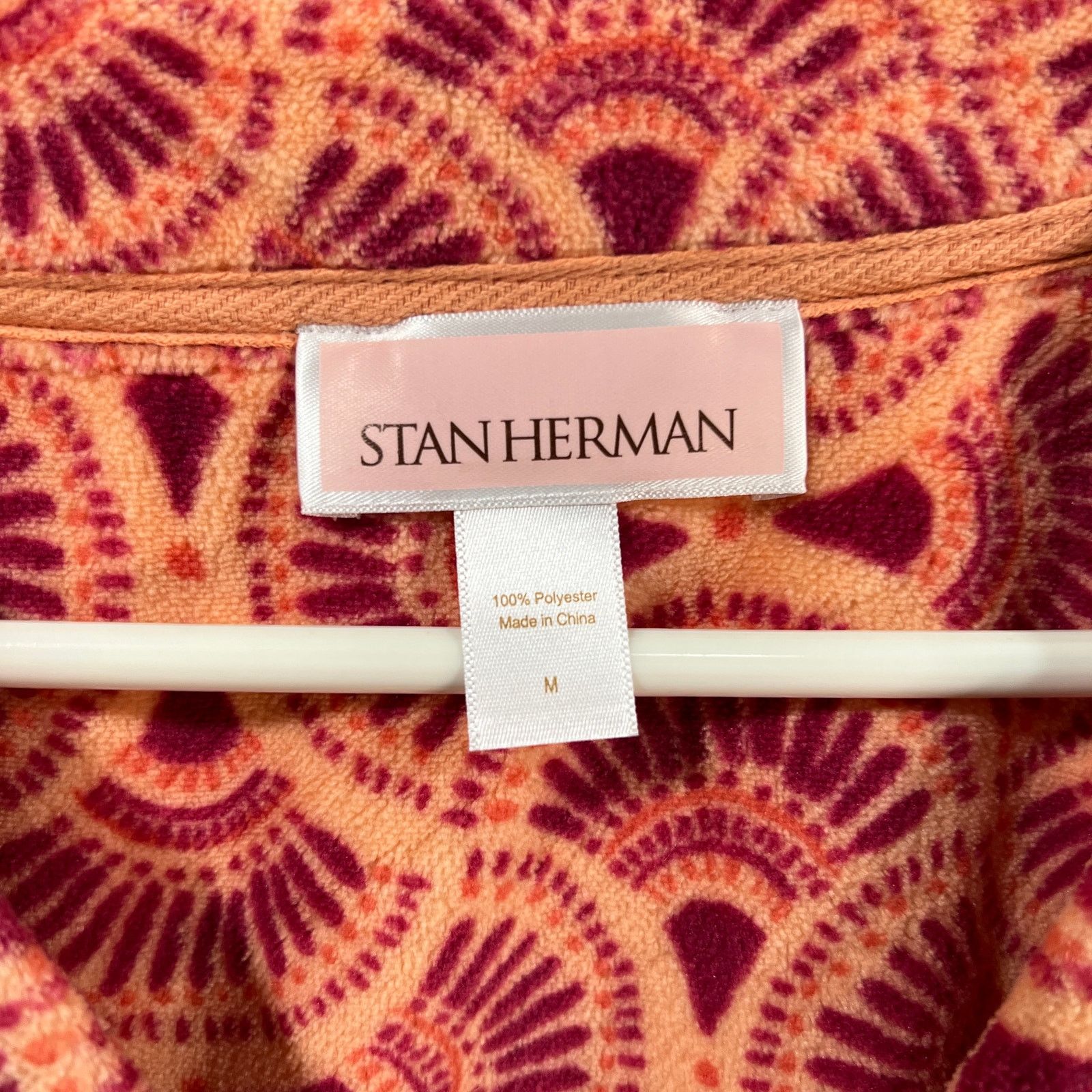 Other Stan Herman Printed Whisper Terry Zip Lounger Coral Size M / US 6-8 / IT 42-44 - 3 Thumbnail
