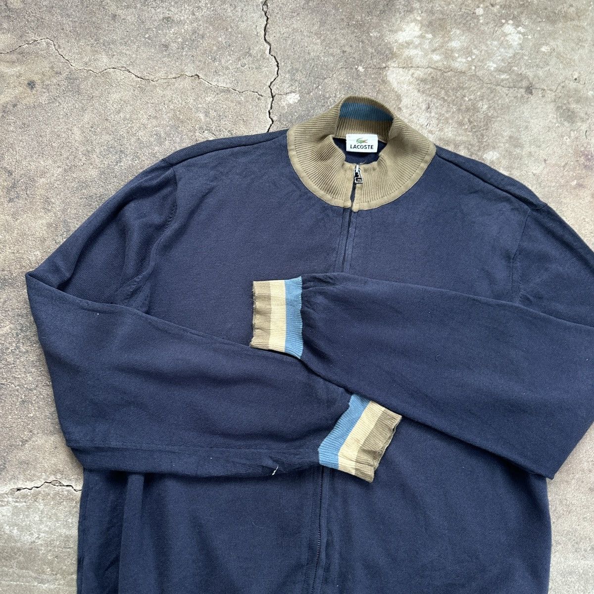 Lacoste × Vintage Vintage Chemise Lacoste Sweater zip Size US L / EU 52-54 / 3 - 5 Thumbnail