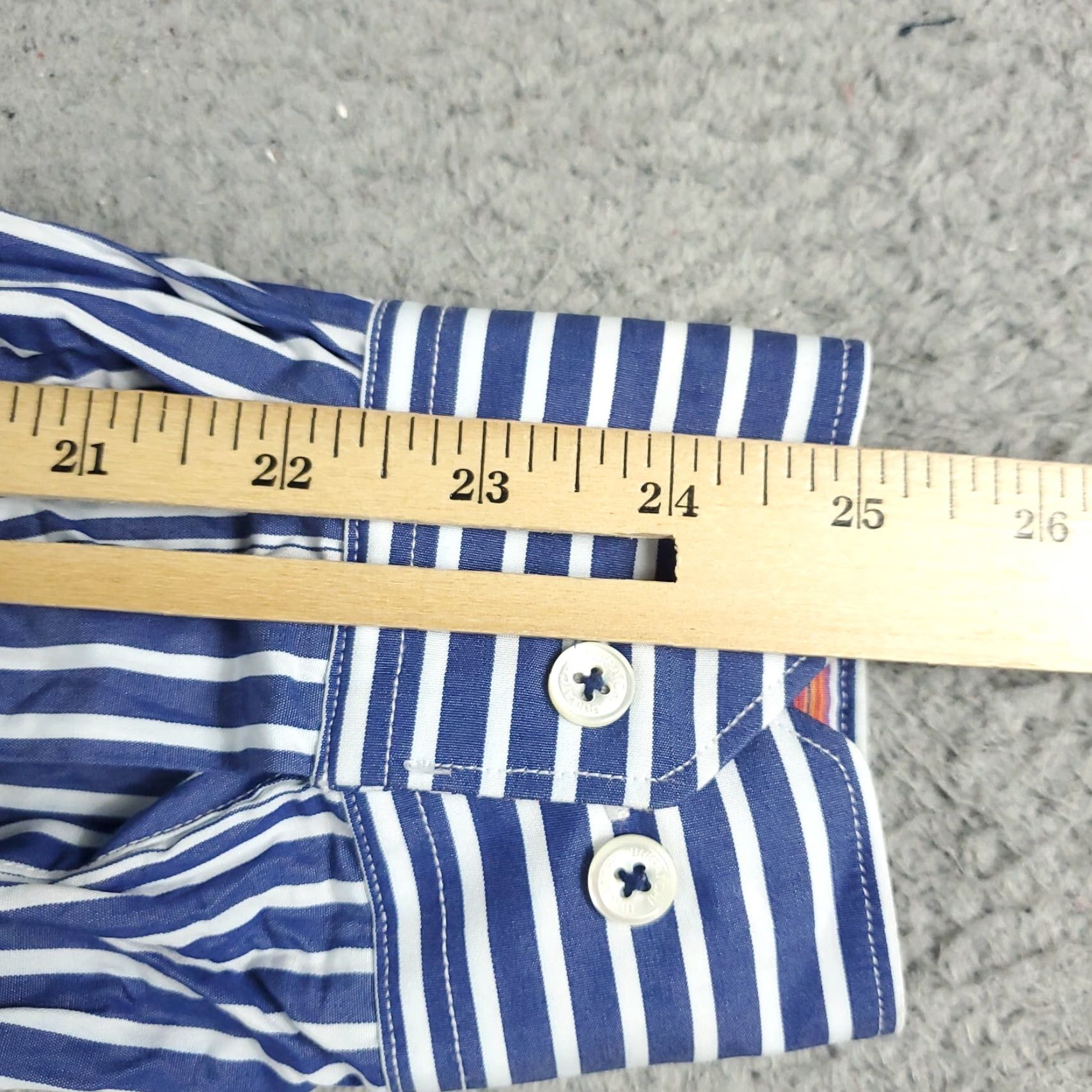 BUGATCHI Bugatchi Uomo Blue Striped Button-Up Shirt Mens Medium Long Sleeve Classic Fit Size US M / EU 48-50 / 2 - 6 Thumbnail