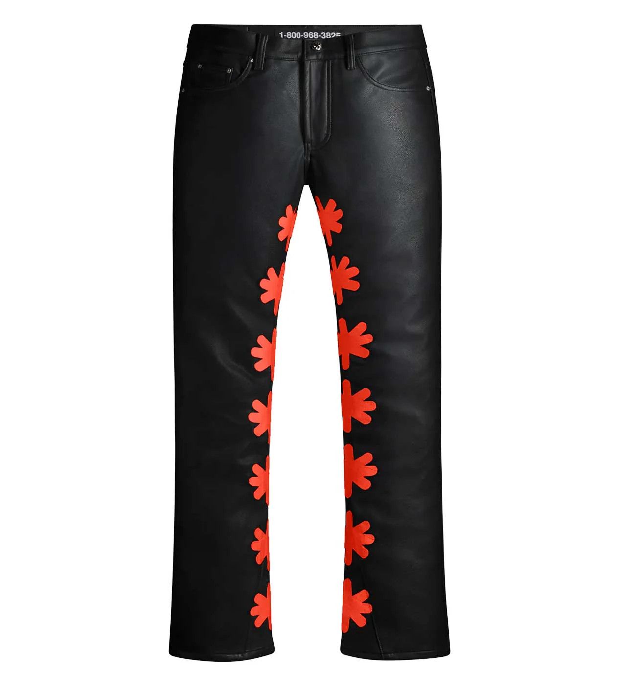 LOSTSHDWS LOSTSHDWS Black & Red Leather Jeans Size US 40 / EU 56 - 1 Preview