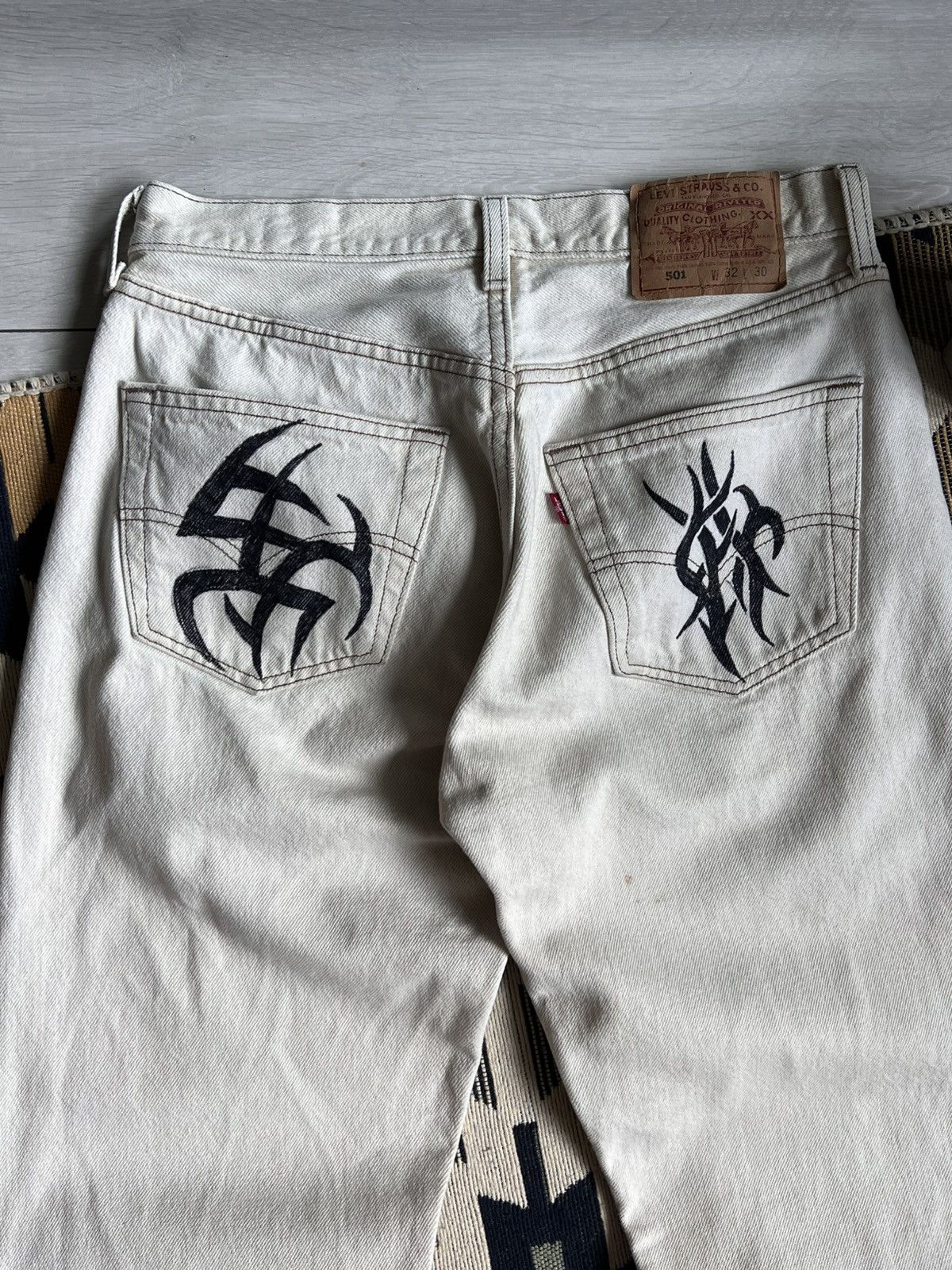 Levi's Vintage U.S.A Levi’s Custom Handmade Tribal Jeans Size US 32 / EU 48 - 3 Thumbnail
