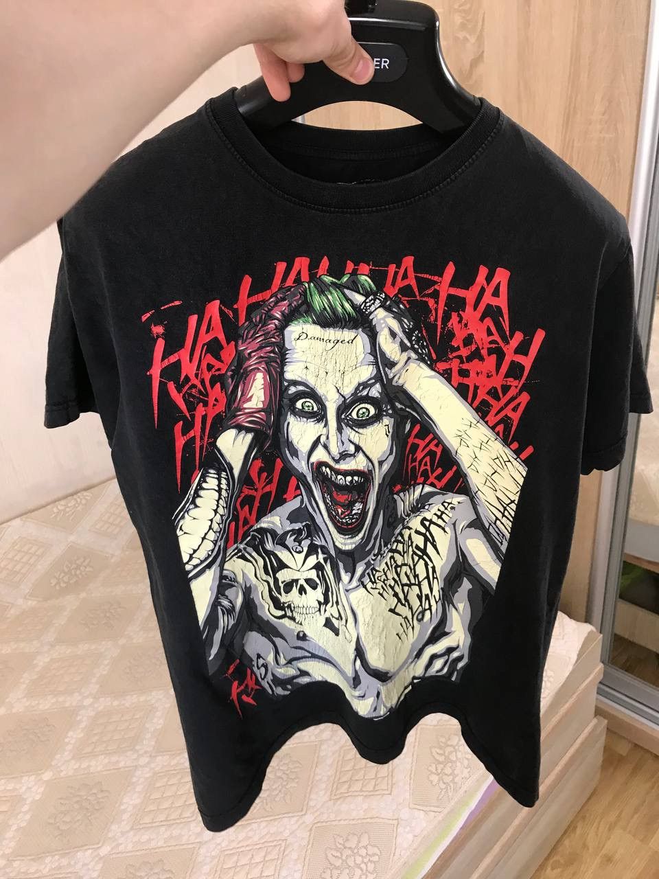 DC Comics 🔥 Joker Big Print Batman Movie T Shirt Vintage Ed Hardy Y2K Size US L / EU 52-54 / 3 - 6 Thumbnail