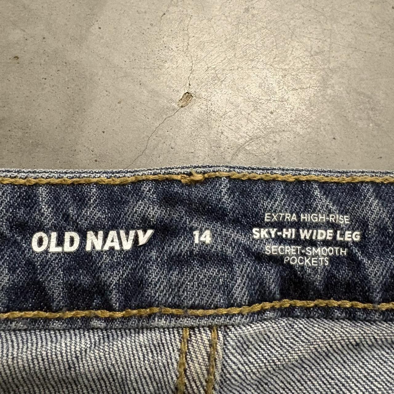 Old Navy Crazy Vintage Y2K 2000s Grunge Baggy Wideleg Old Navy Skater Style dark Wash Denim Jeans! Size US 34 / EU 50 - 8 Thumbnail