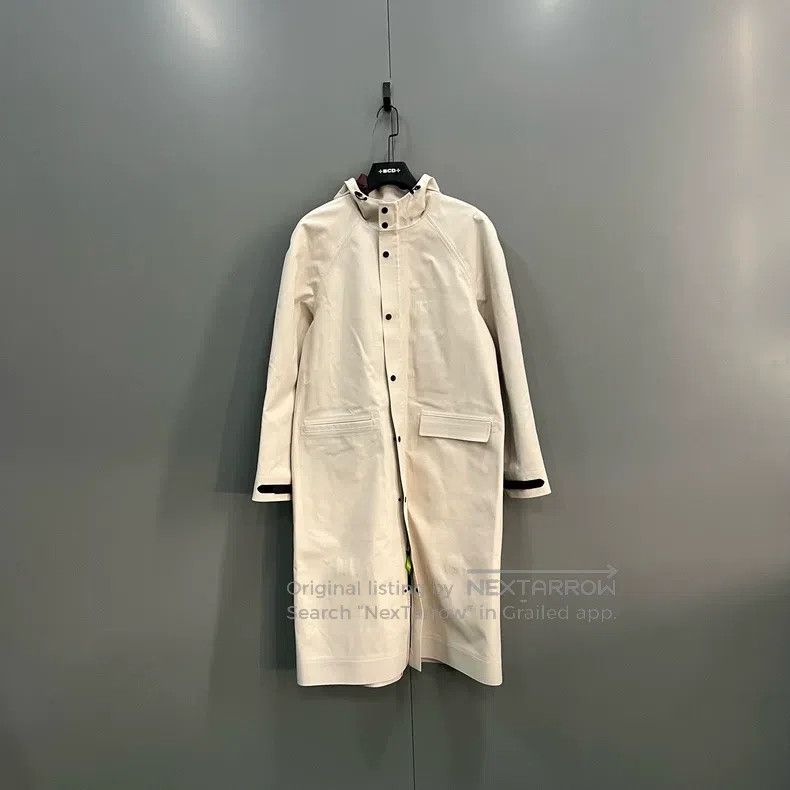 Hermes Off-white hooded long coat