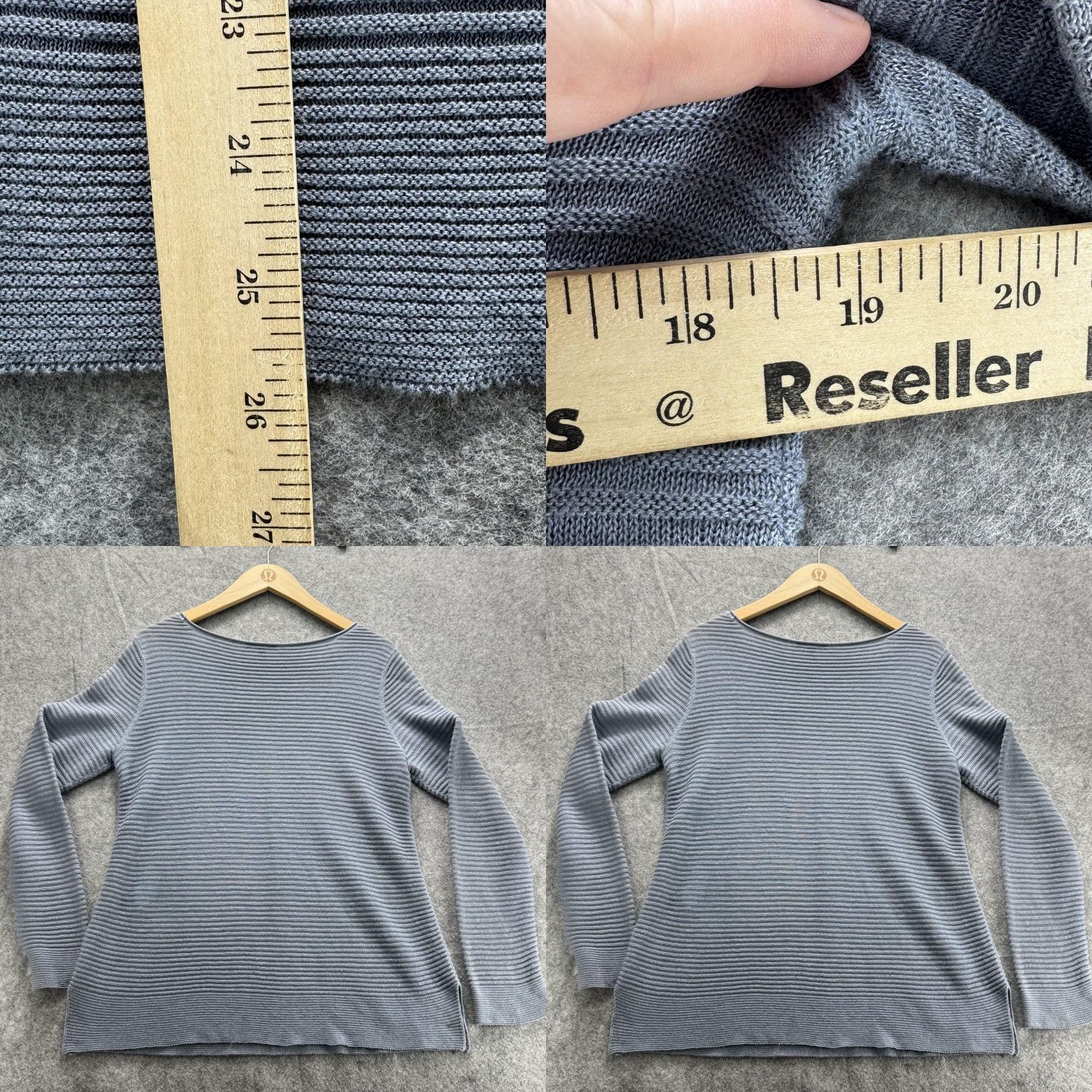 Eileen Fisher Eileen Fisher Sweater Womens XS Gray Linen Cotton Boat Neck Striped Pullover Size XS / US 0-2 / IT 36-38 - 8 Thumbnail