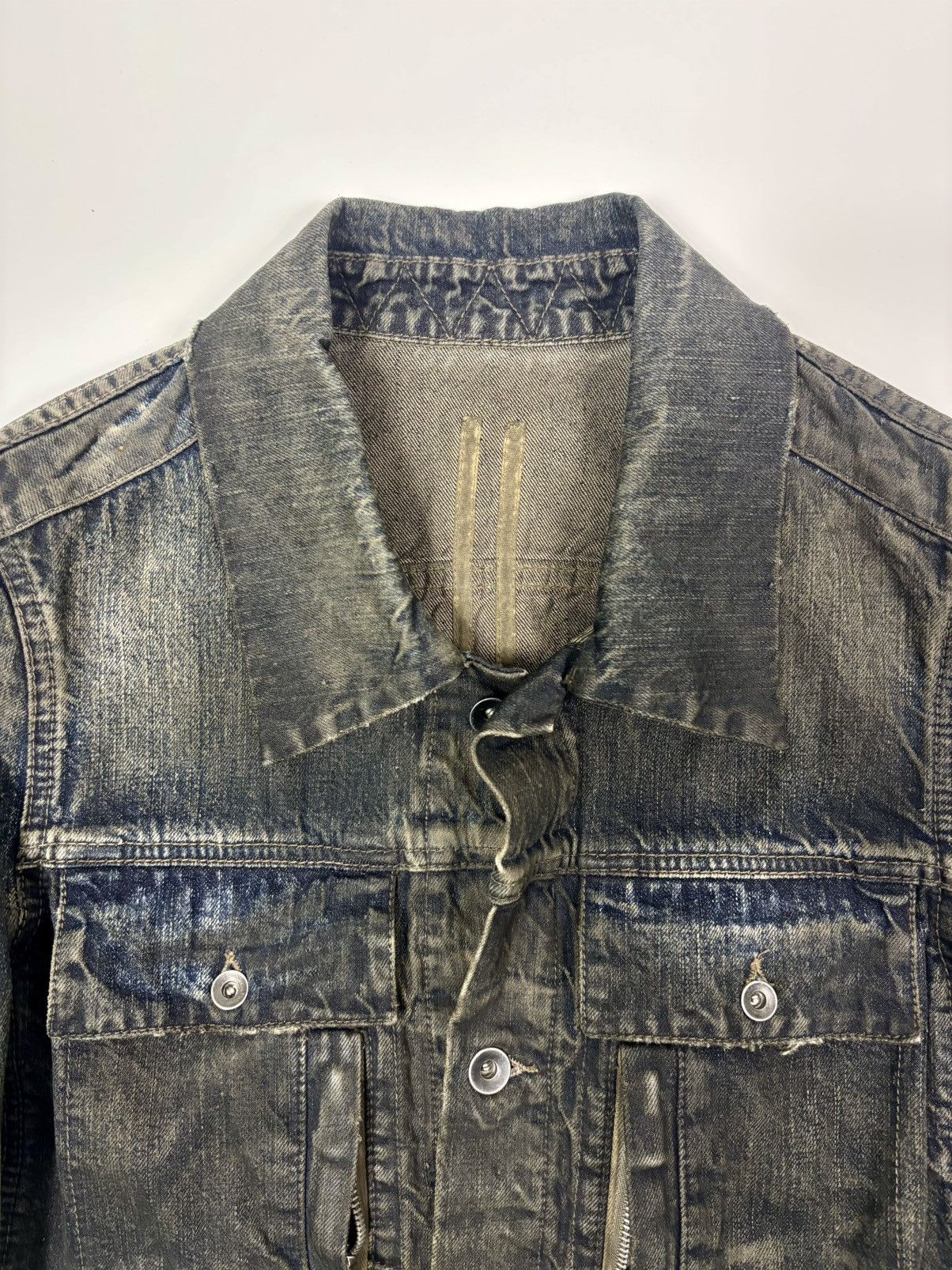 Rick Owens Rick Owens FW07 Exploder Mud Dust Wash Trucker Denim Jacket Size US XS / EU 42 / 0 - 6 Thumbnail