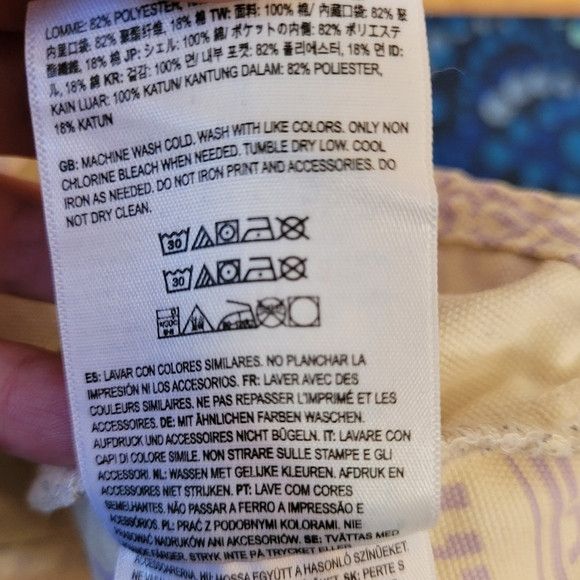 Vans VAN’S Jeans Overalls Newspaper Purple Cream Surfer - XSmall Size 26" / US 2 / IT 38 - 9 Thumbnail