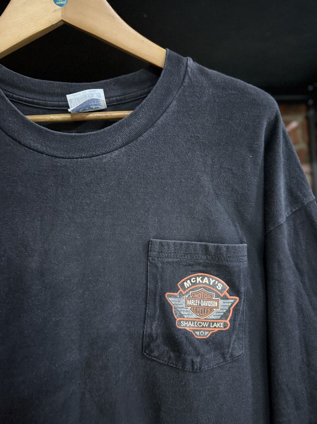 Vintage Vintage 90s Harley davidson McKays Shollow Lake Pocket Faded Size US XXL / EU 58 / 5 - 6 Thumbnail