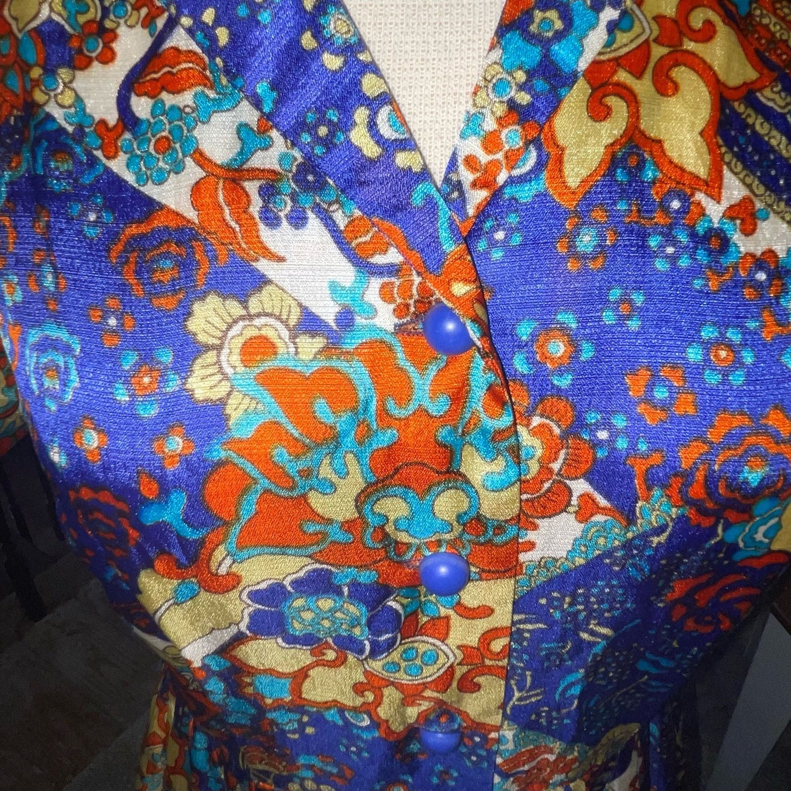 Vintage Vintage Floral Handmade Dress Retro 70s Button Front Medium Size M / US 6-8 / IT 42-44 - 4 Thumbnail