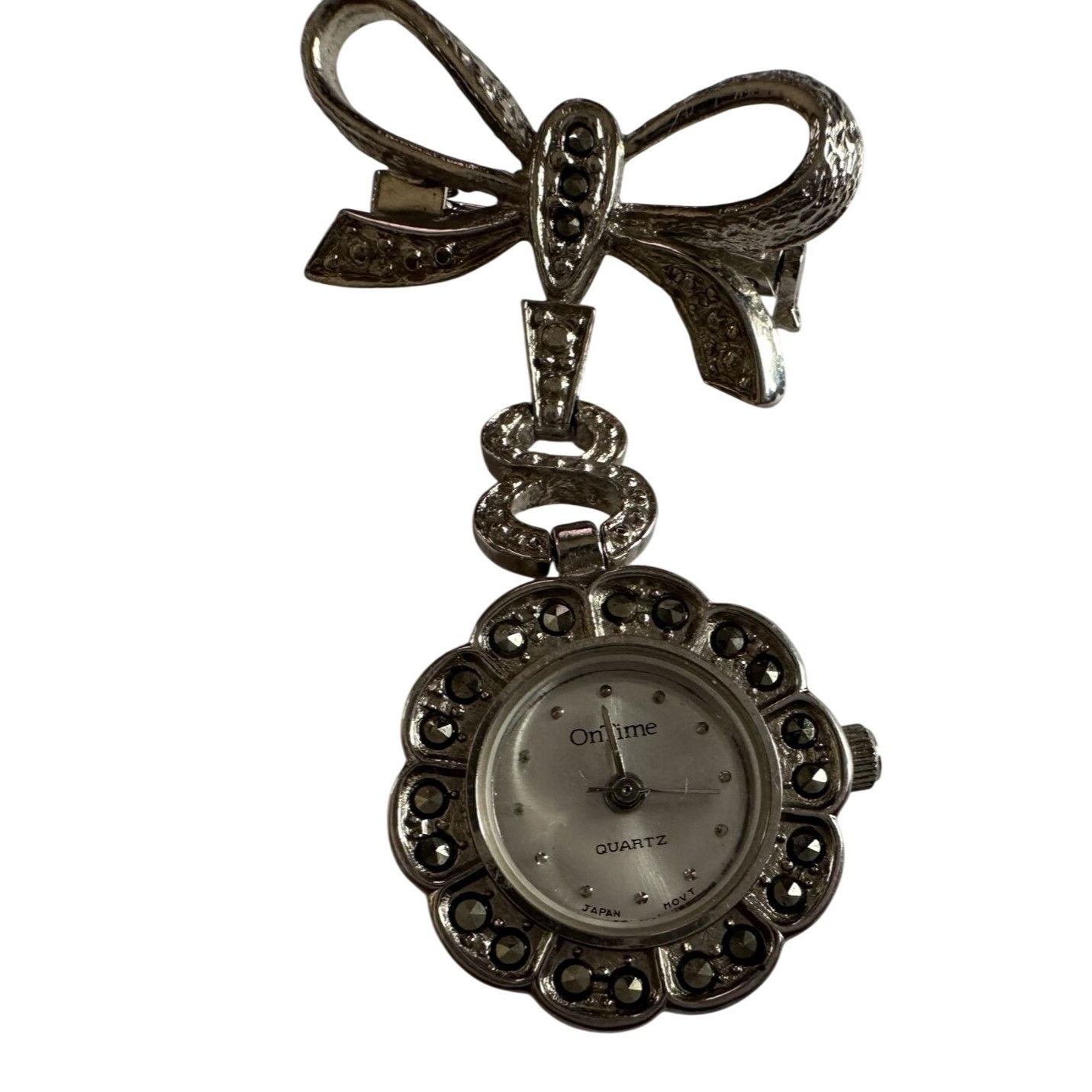 Other Vintage Silver Tone OnTime Quartz Japan Movt Lapel Brooch Wa Size ONE SIZE - 1 Thumbnail