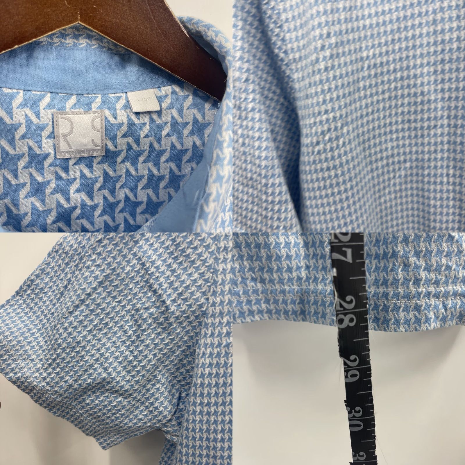 Vintage VINTAGE RAFFI SHAYA Polo Golf Shirt Men L Blue Houndstooth Classic 90s Theme Golf Size US L / EU 52-54 / 3 - 8 Thumbnail