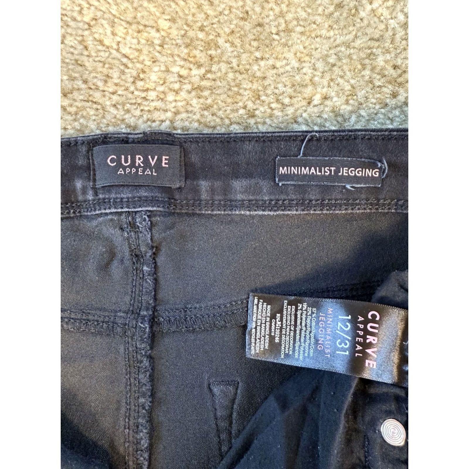 Vintage CURVE Black Raw Hem Stretch Denim Jegging Women's Jeans 12 30in 25in Size 34" / US 12 / IT 48 - 4 Thumbnail