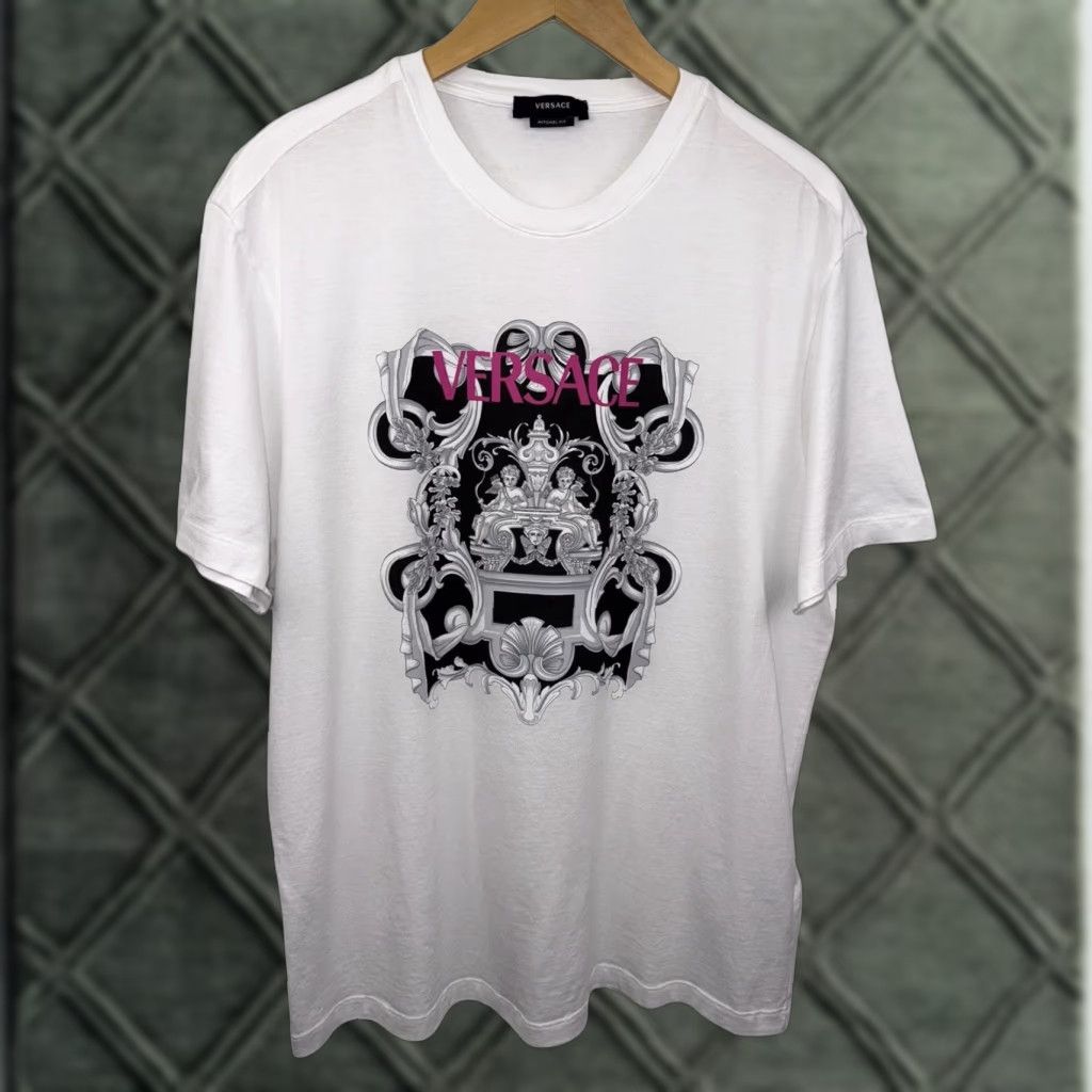 Versace Versace T-Shirt White Baroque Size L Men Regular Large Size US L / EU 52-54 / 3 - 1 Thumbnail