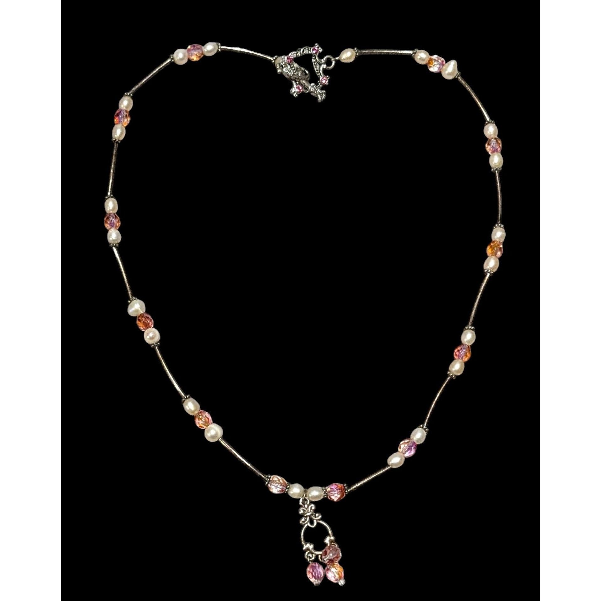 Other Coquette Pink And Silver Pearl Beaded Necklace Size ONE SIZE - 1 Thumbnail