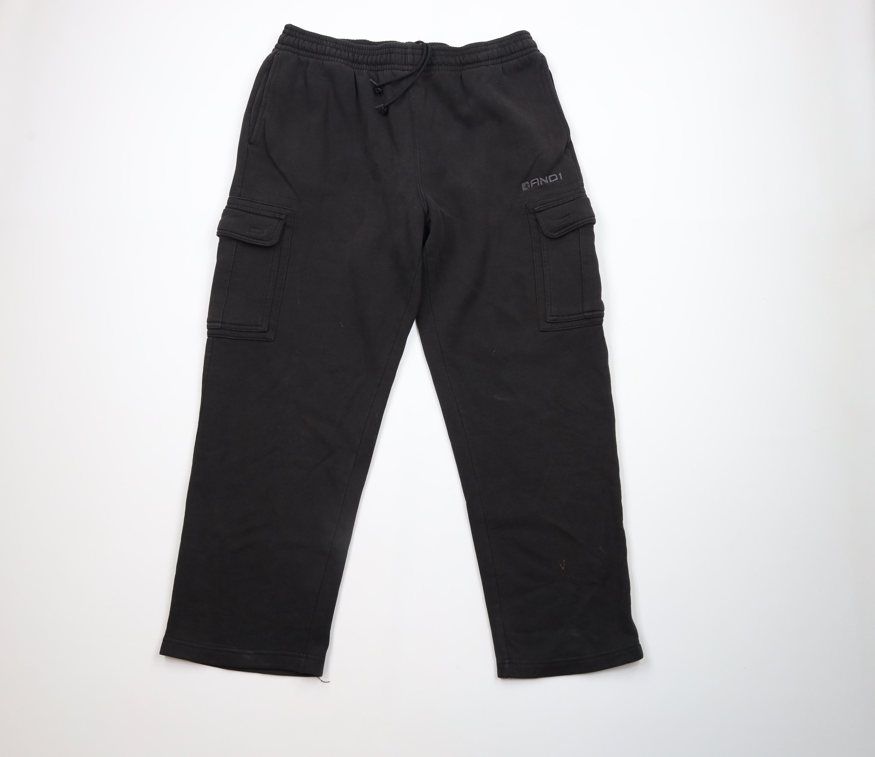 Vintage Vintage And1 Basketball Wide Leg Cargo Sweatpants Black Size US 38 / EU 54 - 1 Thumbnail