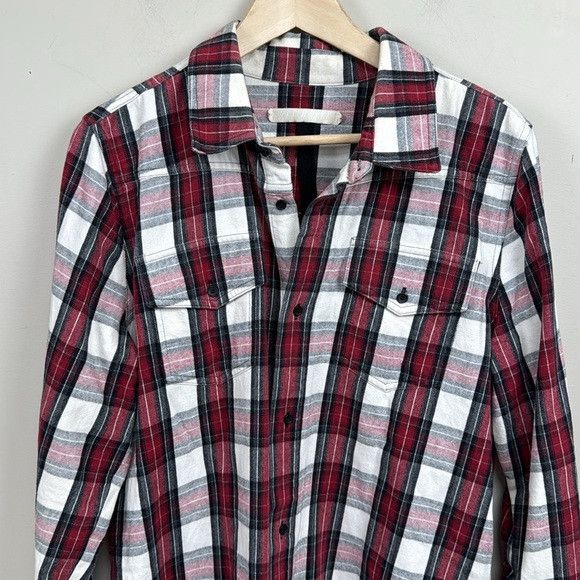 Off-White NEW OFF WHITE burgundy and white long sleeve plaid button Size US L / EU 52-54 / 3 - 3 Thumbnail