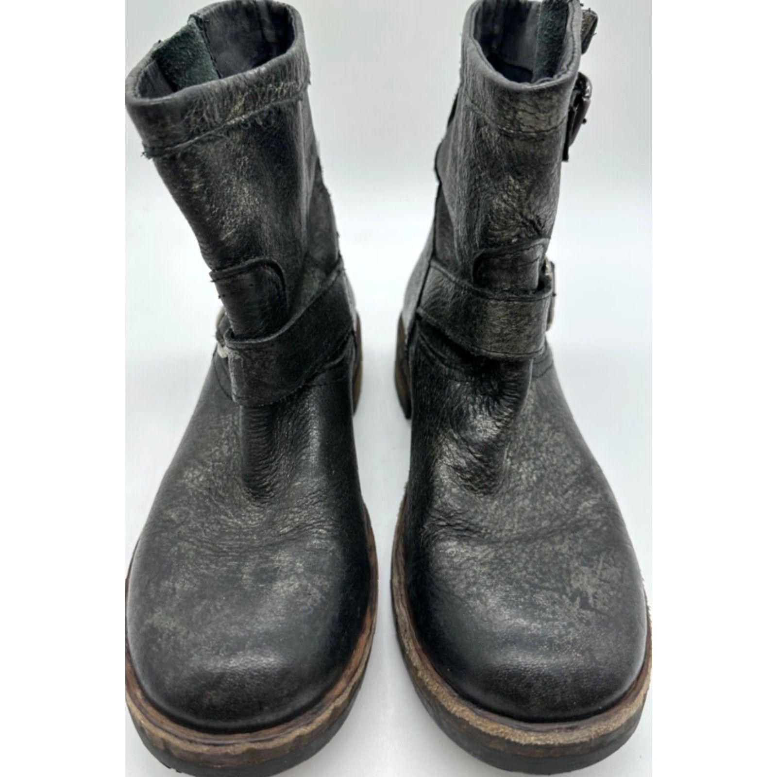 Steve Madden Steven by Steve Madden Enginne Women Leather Suede Pull On Boots Sz 9 Black/Gray - Boots - Women - 9 - Black/Gray Size US 9 / IT 39 - 2 Thumbnail