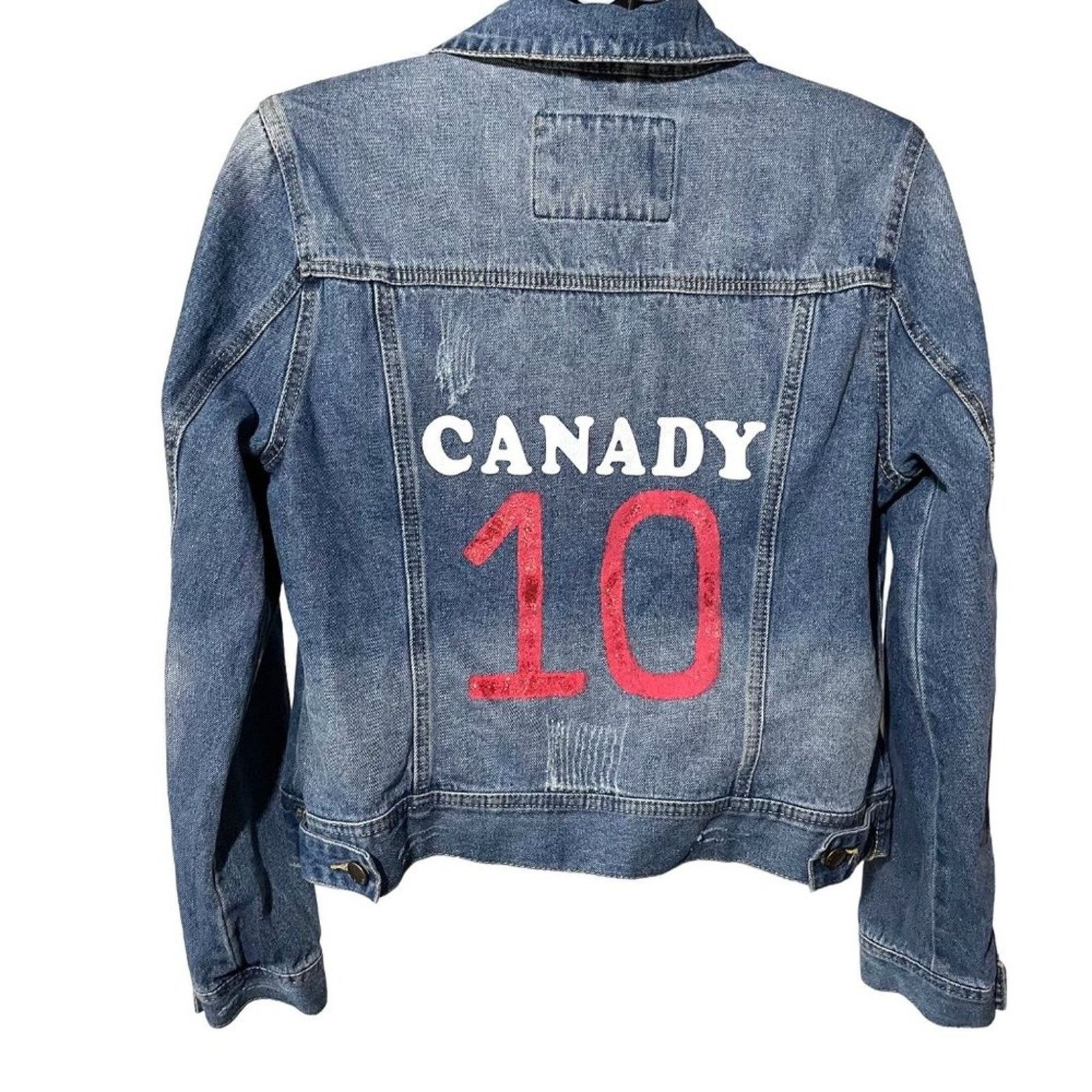 Other Ashley Vintage Charm Distressed Denim Jacket New Large Size L / US 10 / IT 46 - 1 Thumbnail
