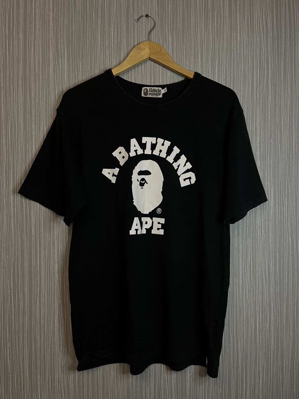 image of Bape College Tee in Black, Men's (Size XL)