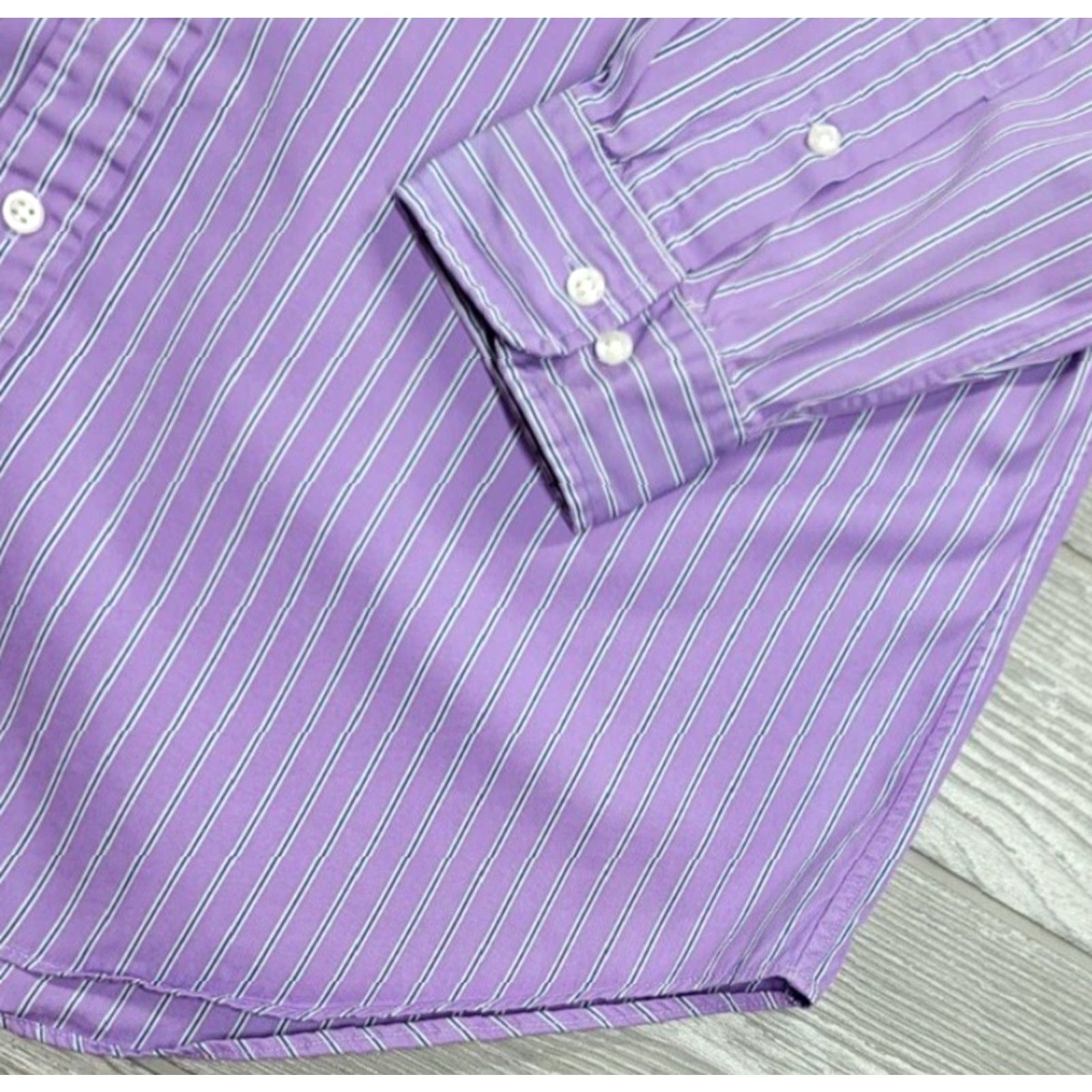 Polo Ralph Lauren VINTAGE Polo Ralph Lauren Shirt Striped Purple Button-Up Long Sleeve Mens 16.5-32/33 Size US XL / EU 56 / 4 - 6 Thumbnail