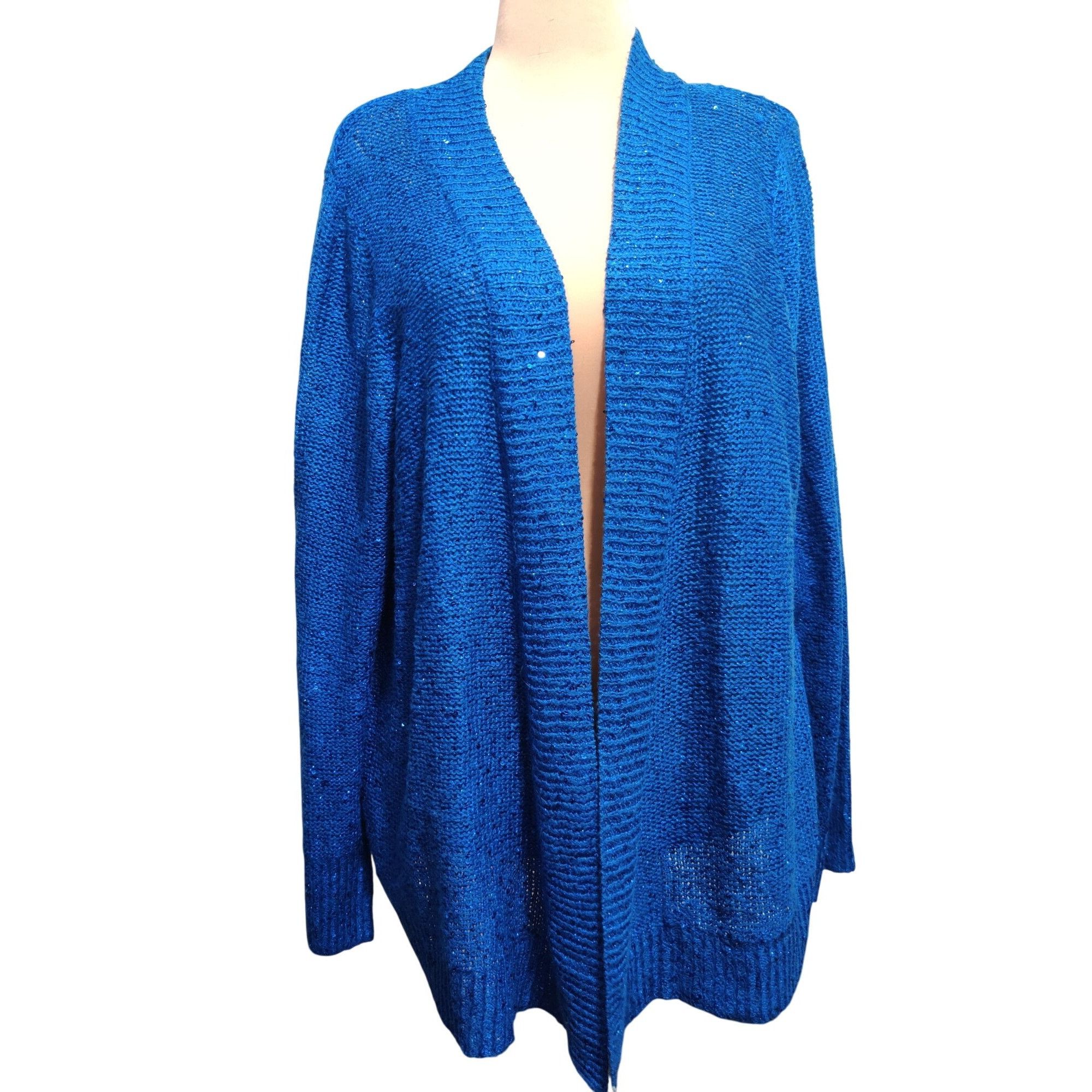 Other White Stag XXL 20 Womens Plus Size Sweater Blue Sequin Knit Size XXL / US 16-18 / IT 52-54 - 1 Thumbnail