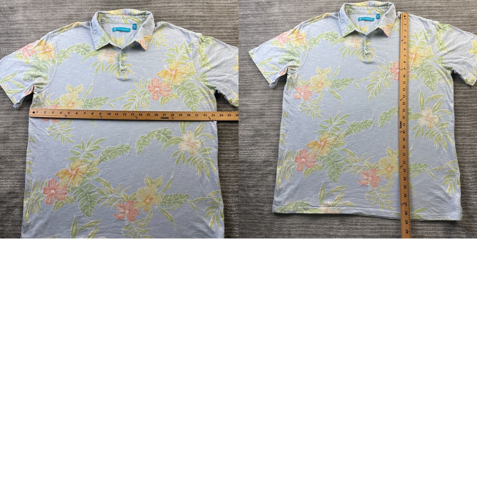 Tori Richard VINTAGE Tori Richard Polo Shirt Mens XL Blue Floral Hawaiian Polo Shirt XL Blue Floral Hawaiian Mens Vintage Size US XL / EU 56 / 4 - 8 Thumbnail