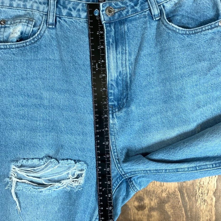 Missguided Missguided Jeans Blue Denim High Rise Straight Distressed 10 Women’s Regular 5-Pocket Design Size 24" / US 00 / IT 34 - 7 Thumbnail
