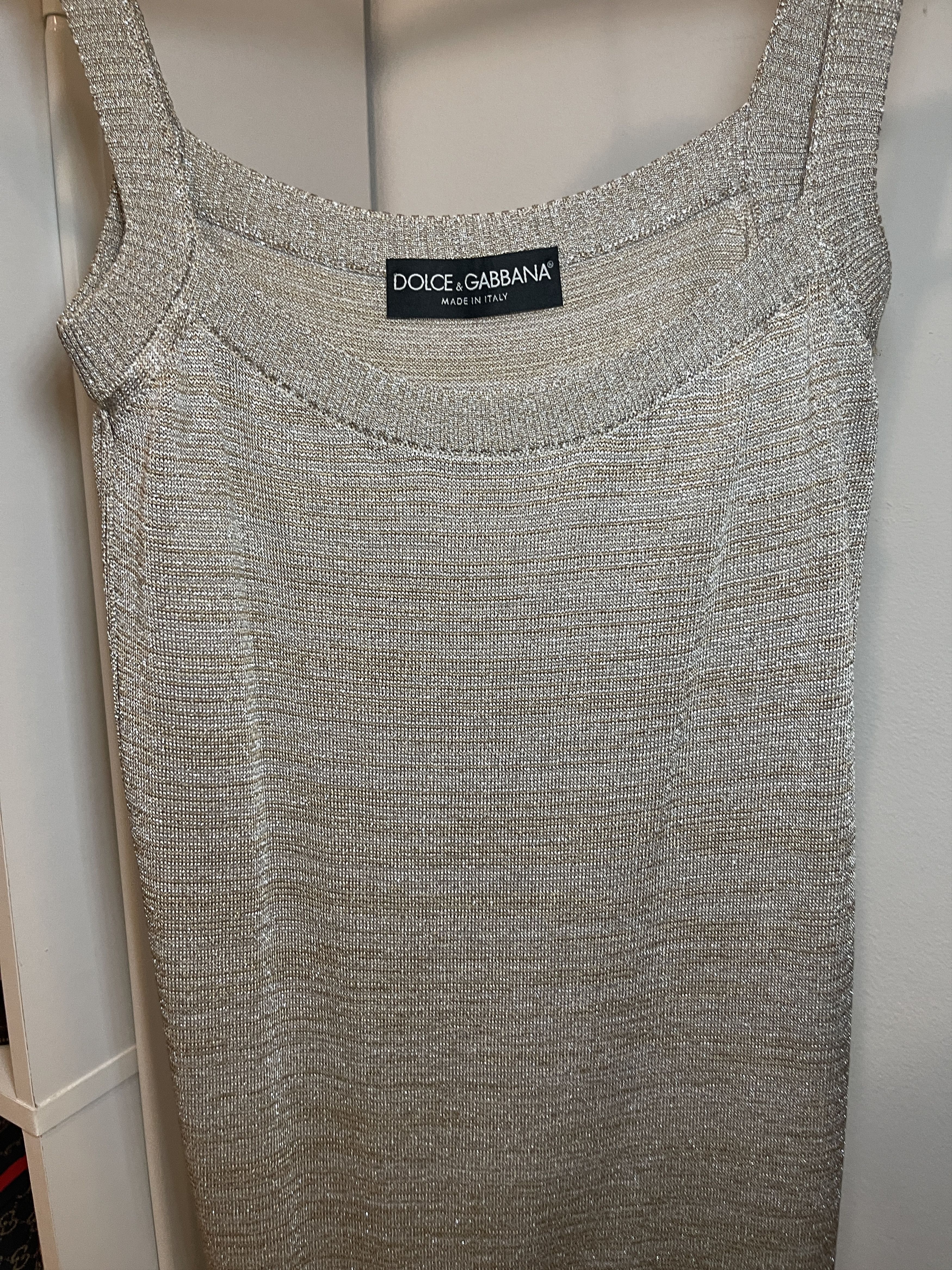 Dolce & Gabbana Dolce & Gabbana Metallic Mini Dress Size XS / US 0-2 / IT 36-38 - 4 Thumbnail