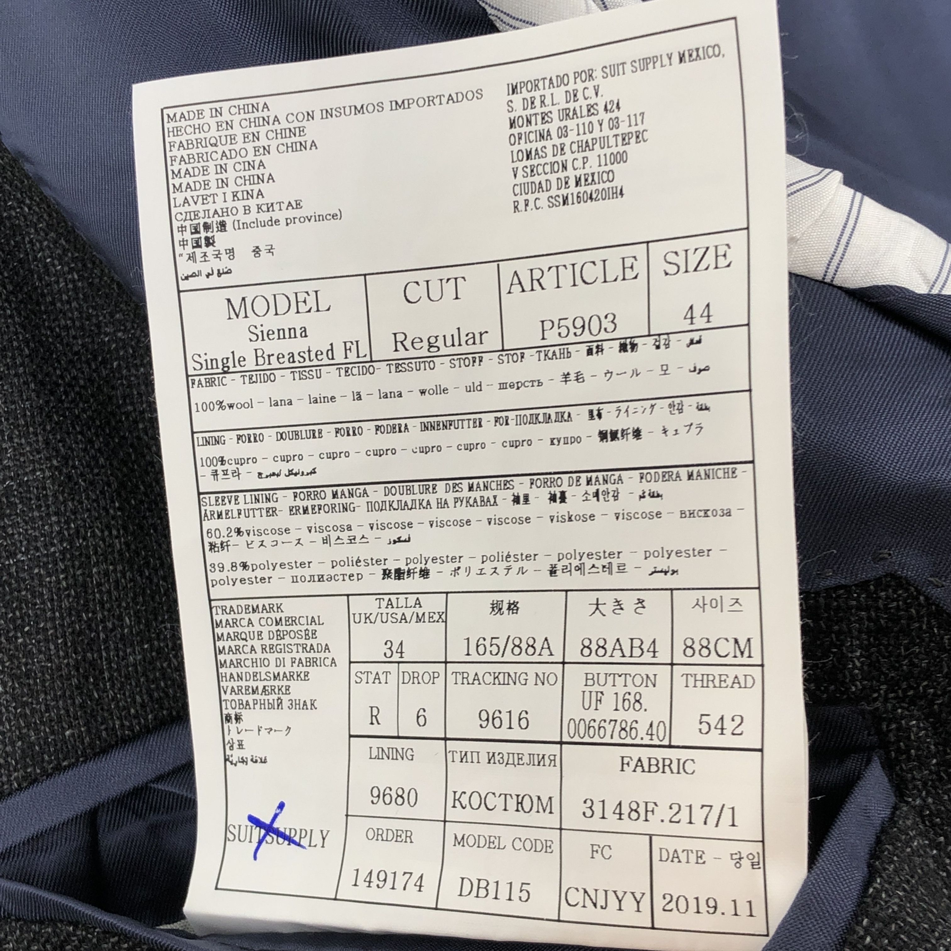Suitsupply Sienna Single Breasted Wool Blazer Size EU:44; UK:34; US:34R Size 34R - 9 Thumbnail