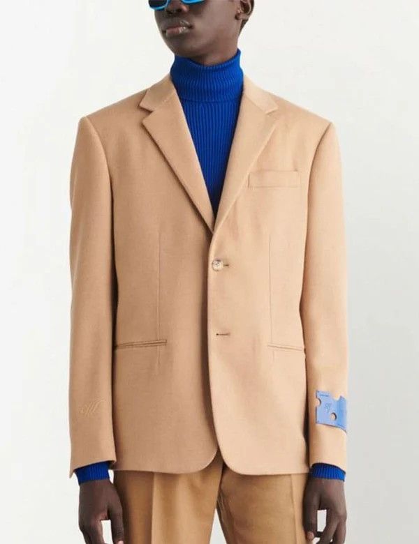 Off-White o1y0225 Logo Blazer in Camel Size US M / EU 48-50 / 2 - 3 Thumbnail