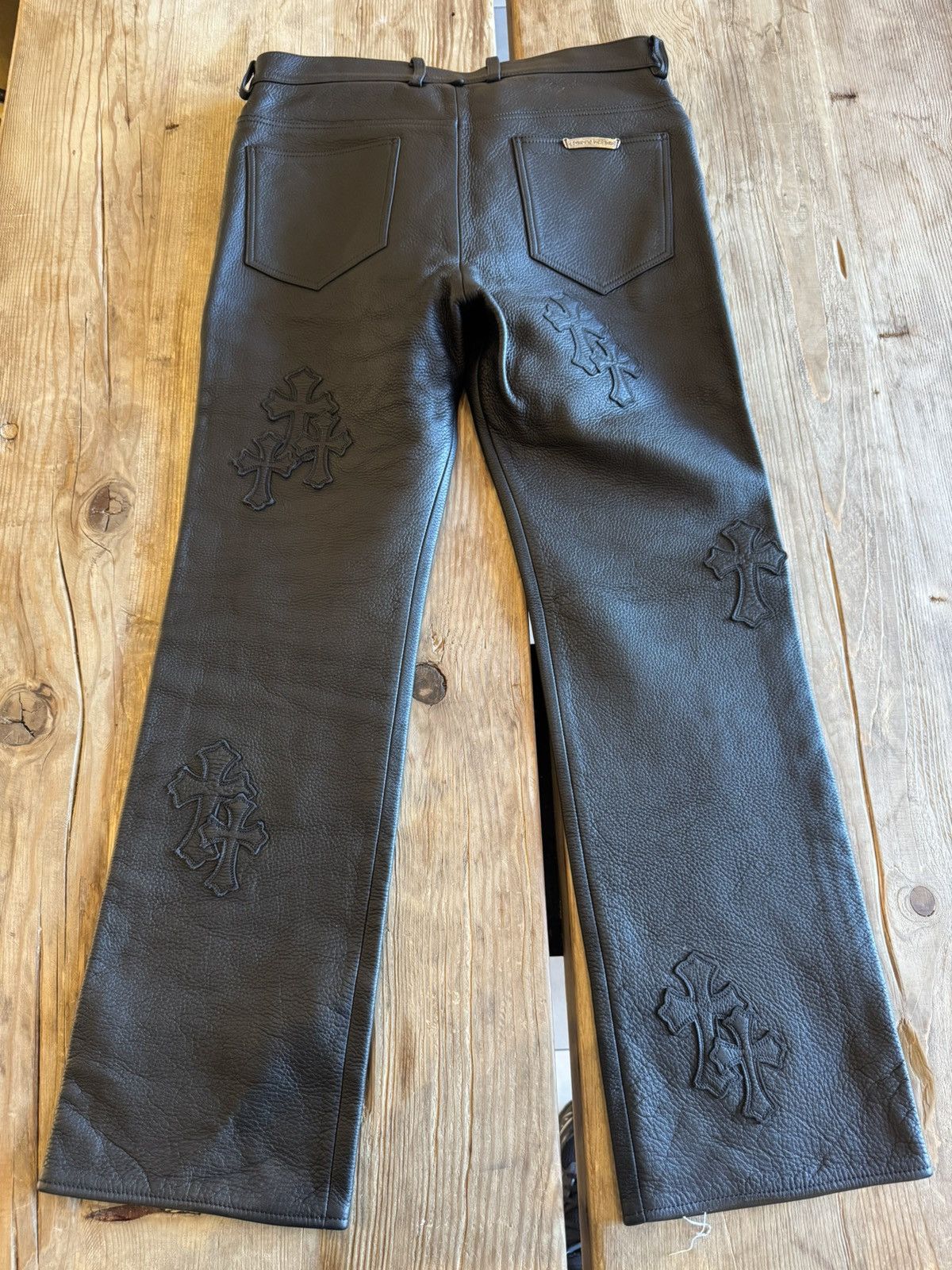 Chrome Hearts Chrome Hearts leather pants Size US 33 - 11 Thumbnail