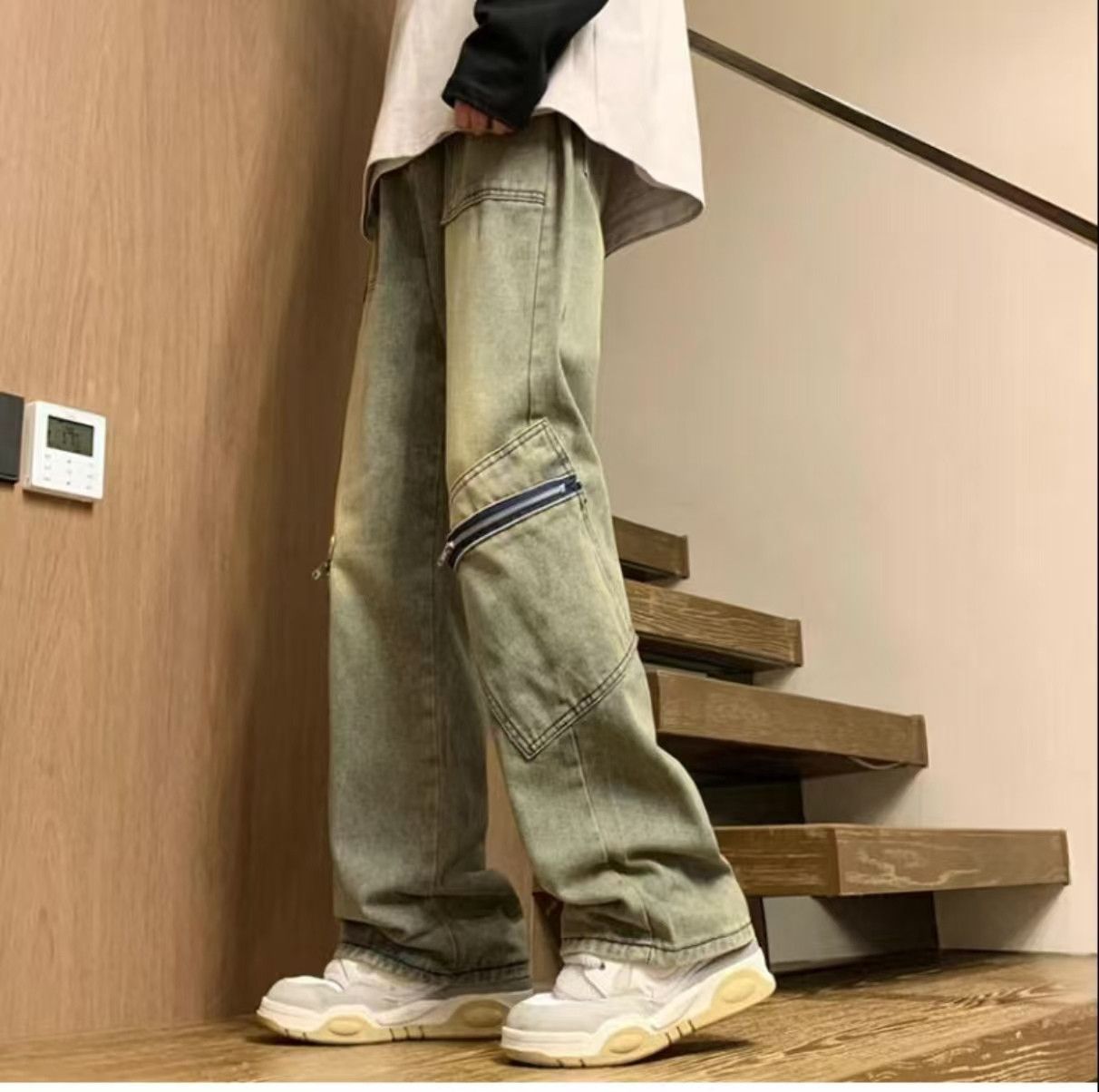 Japanese Brand × Jean American street retro washed distressed cargo jeans Size US 32 / EU 48 - 2 Thumbnail