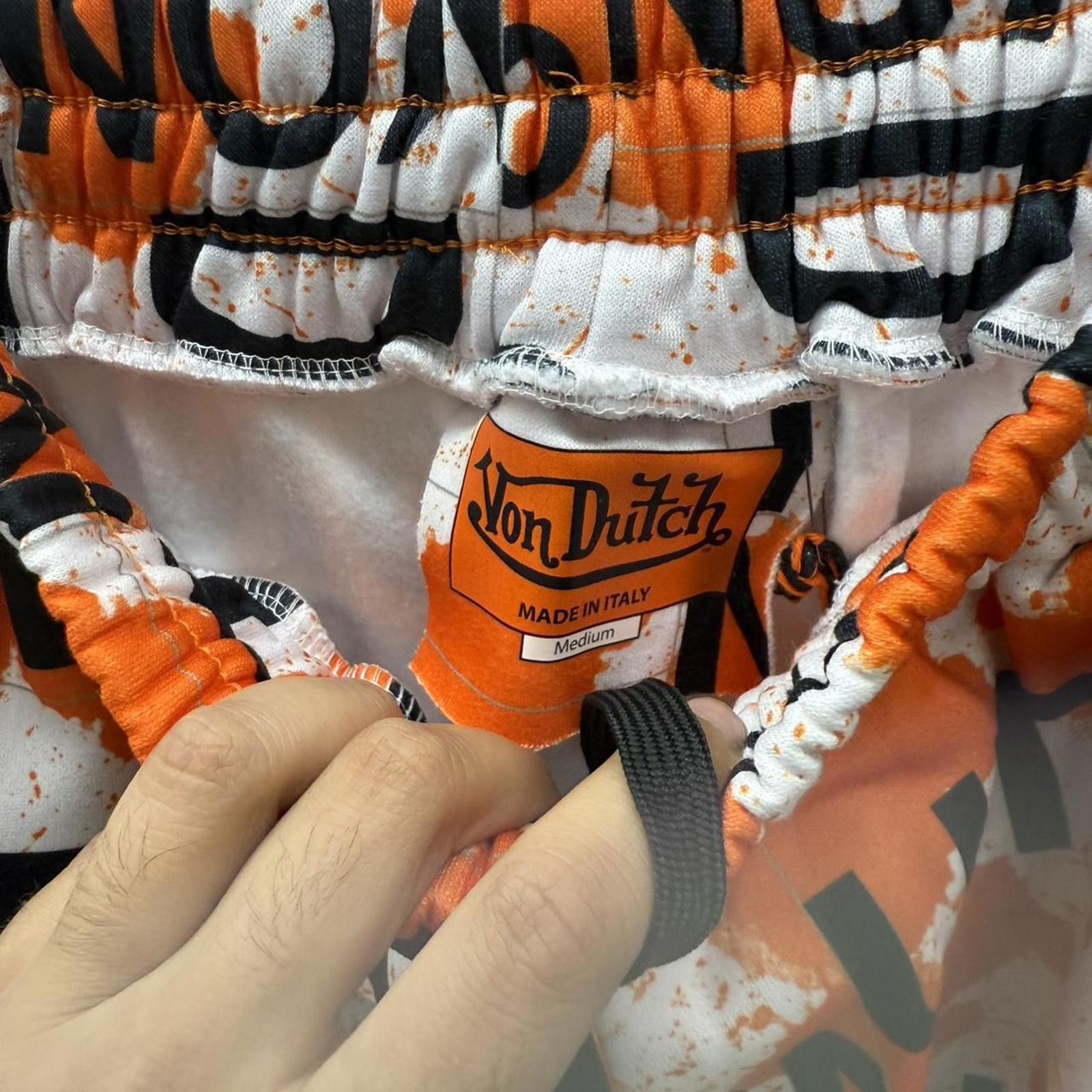 Von Dutch Von Dutch Logo Print Sweatpants White/Orange Medium Size US 32 / EU 48 - 3 Thumbnail