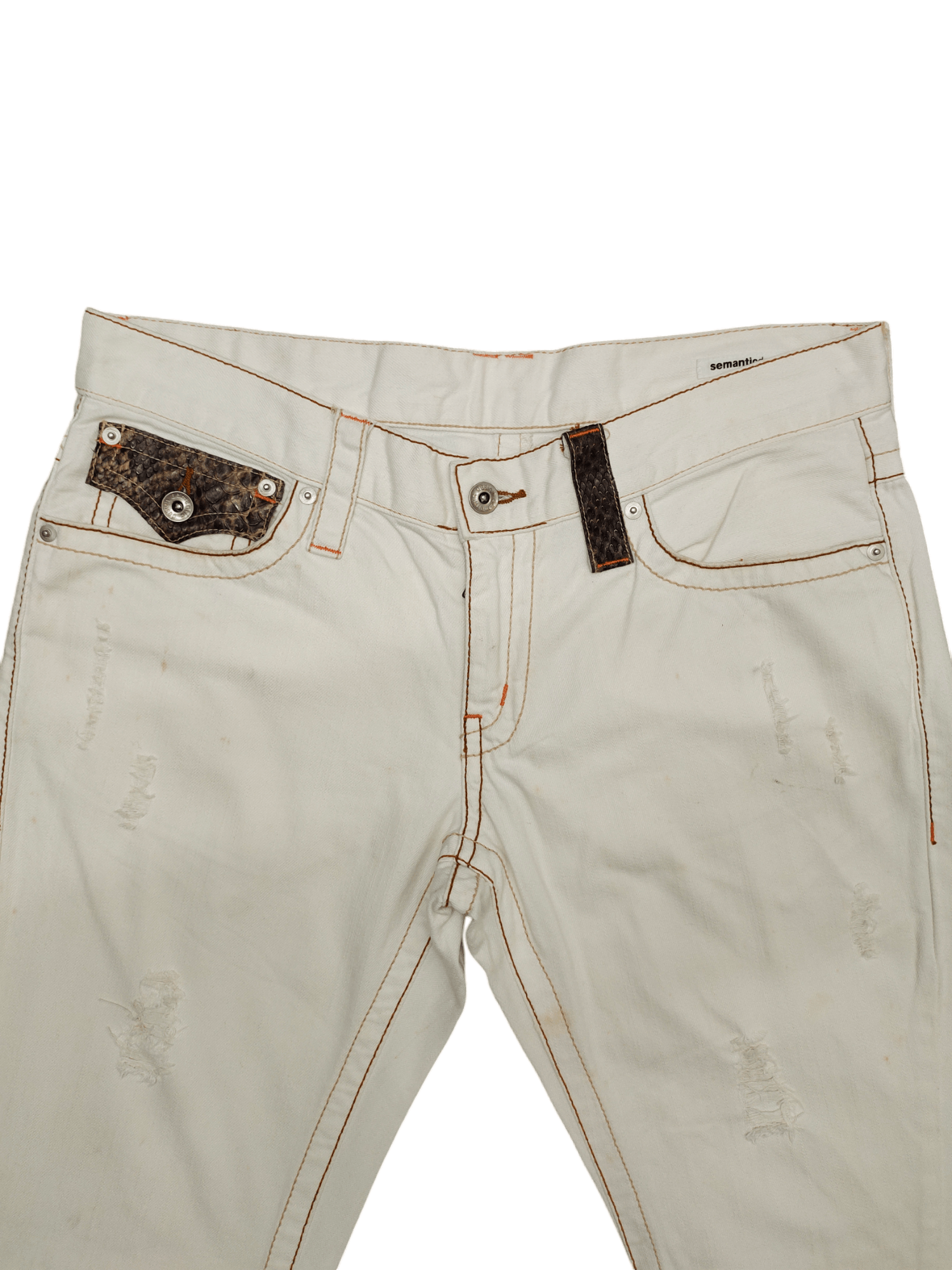 If Six Was Nine Flare Jeans Semantic Design Pyton Trim Rusty Denim Bootcut Size US 34 / EU 50 - 5 Thumbnail
