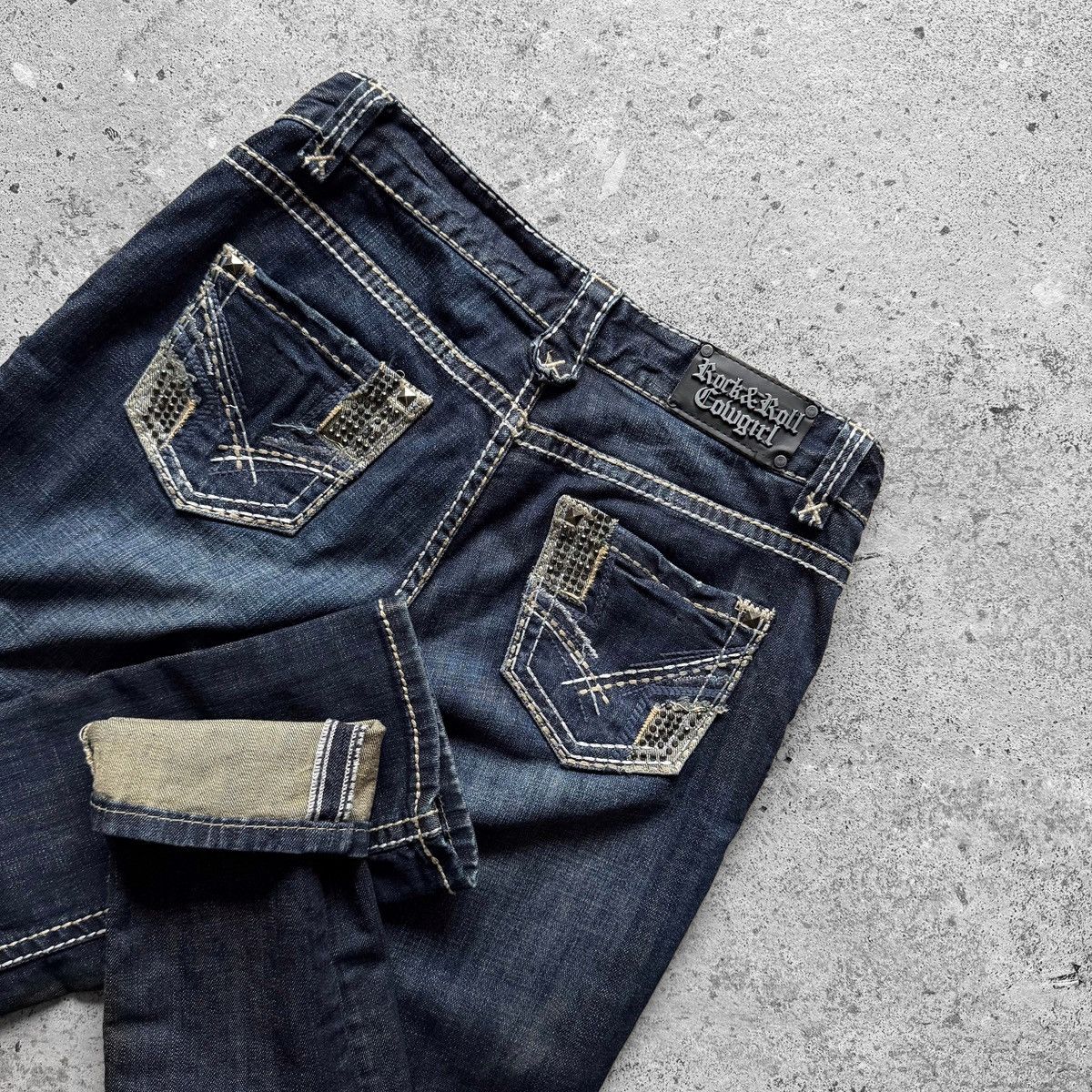 Other Rock & Roll Cowgirl Womens Dark Low Rise Denim Jeans Size 28" / US 6 / IT 42 - 5 Thumbnail
