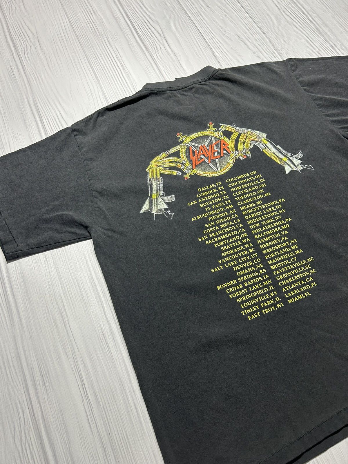 Band Tees Vintage 1991 Slayer Tour T-Shirt Metal Band Size US L / EU 52-54 / 3 - 10 Thumbnail