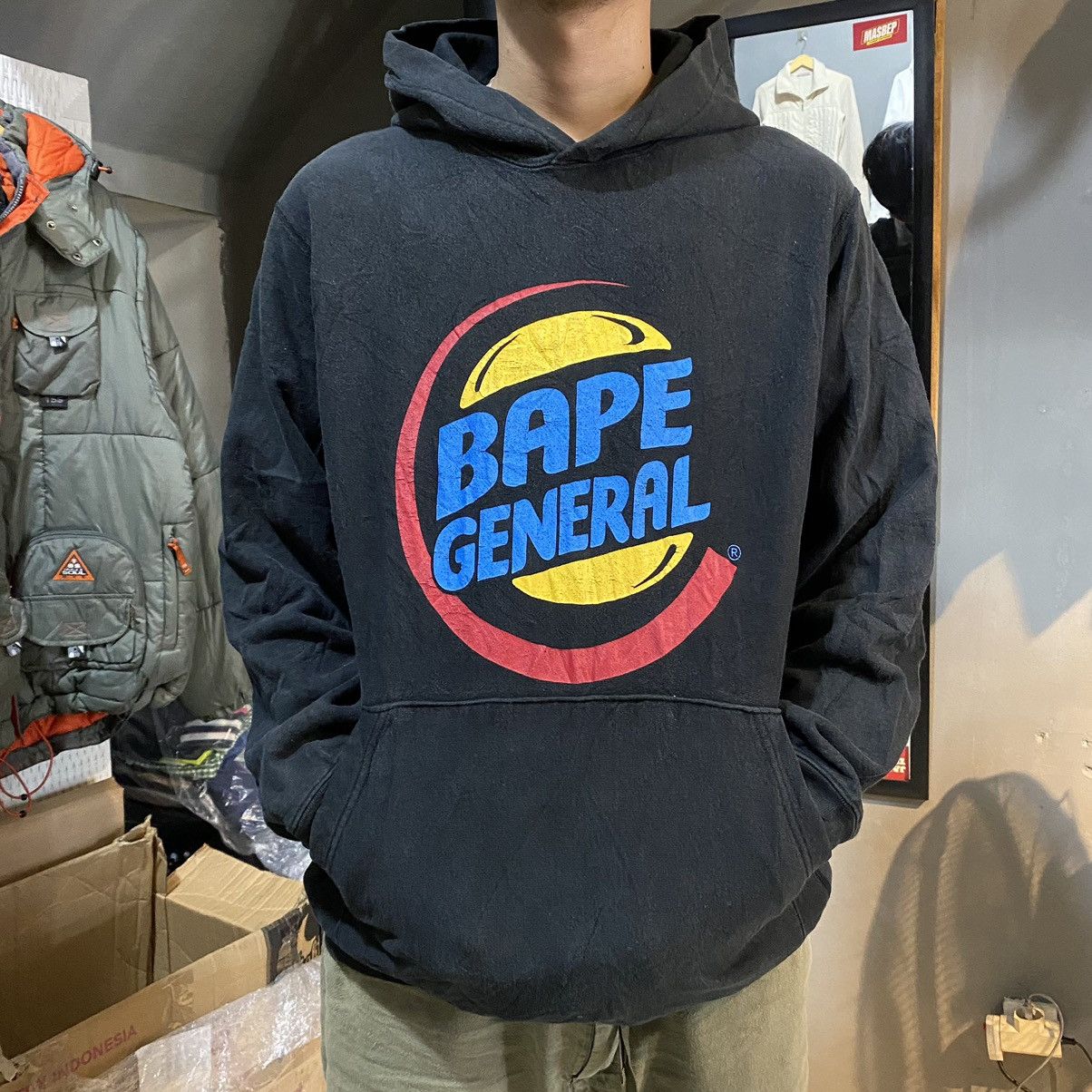 image of Bape General Pullover Hoodie in Black, Men's (Size Medium)
