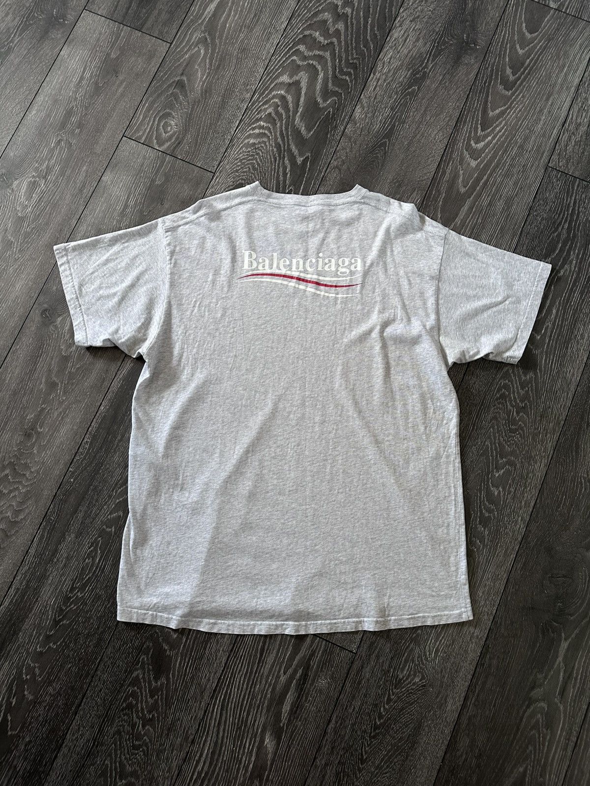 balenciaga political campaign bernie logo grey tshirt