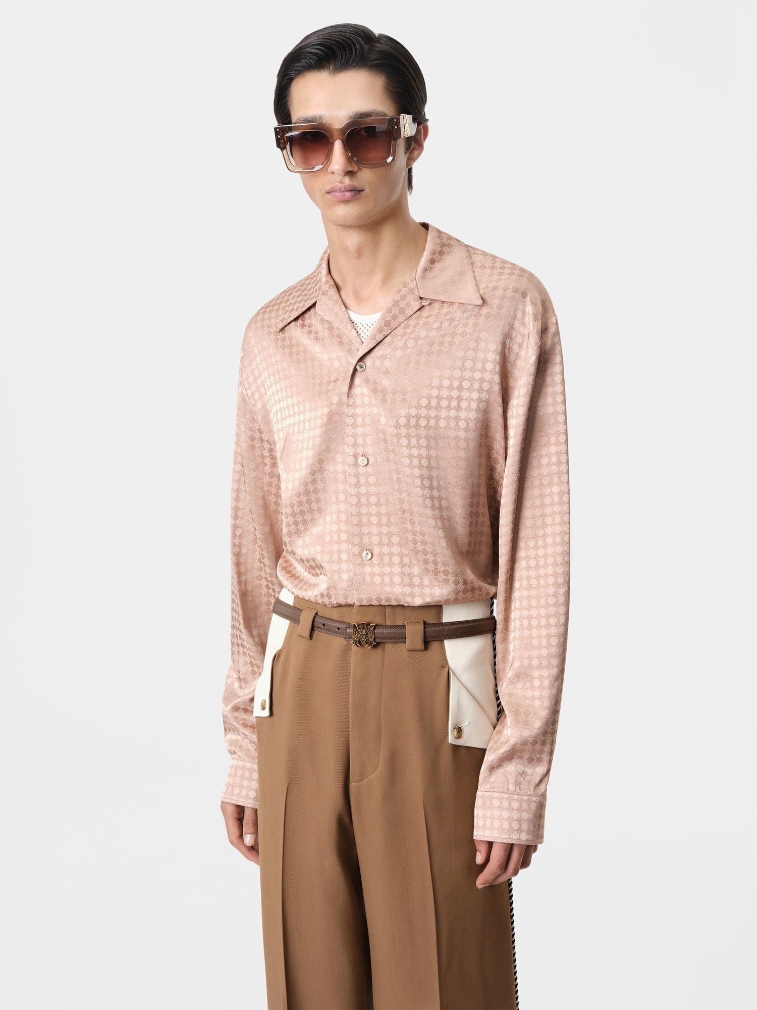 Amiri o1orln1025 MA Quad Long Sleeve Shirt in Light Pink Size US S / EU 44-46 / 1 - 3 Thumbnail