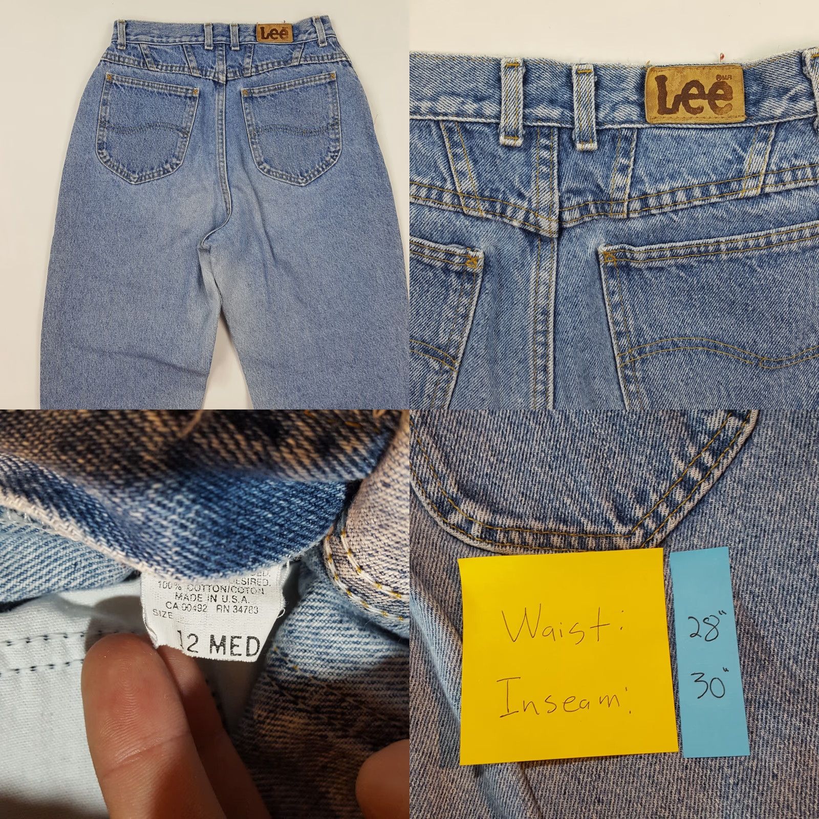 Lee Vintage Lee Women's Size 12 Relaxed Tapered High Waist Retro Denim Blue Jeans Size 34" / US 12 / IT 48 - 8 Thumbnail