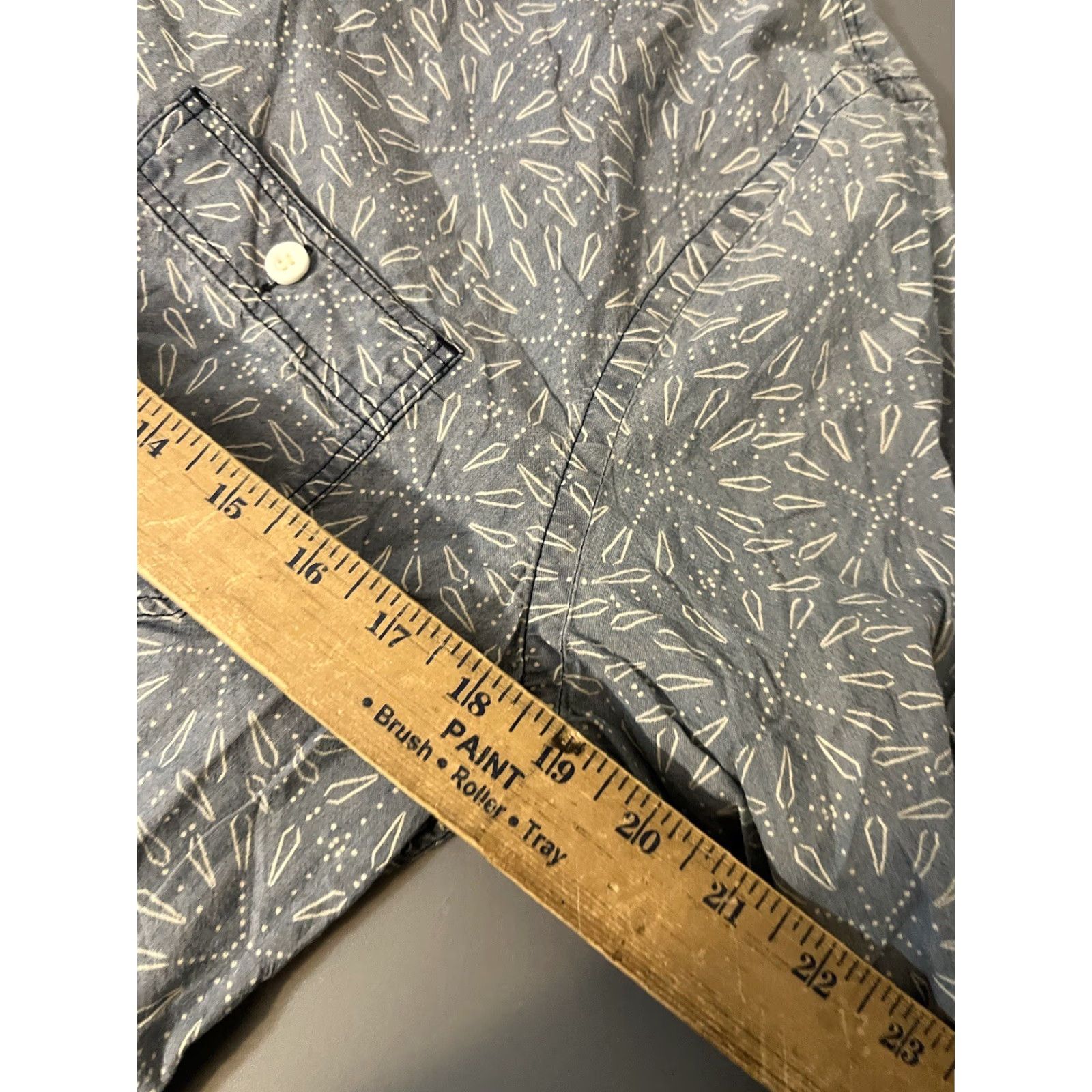 Express Express Shirt Button-Up Men Medium Blue All Over Print Long Sleeve Pockets Size US M / EU 48-50 / 2 - 5 Thumbnail